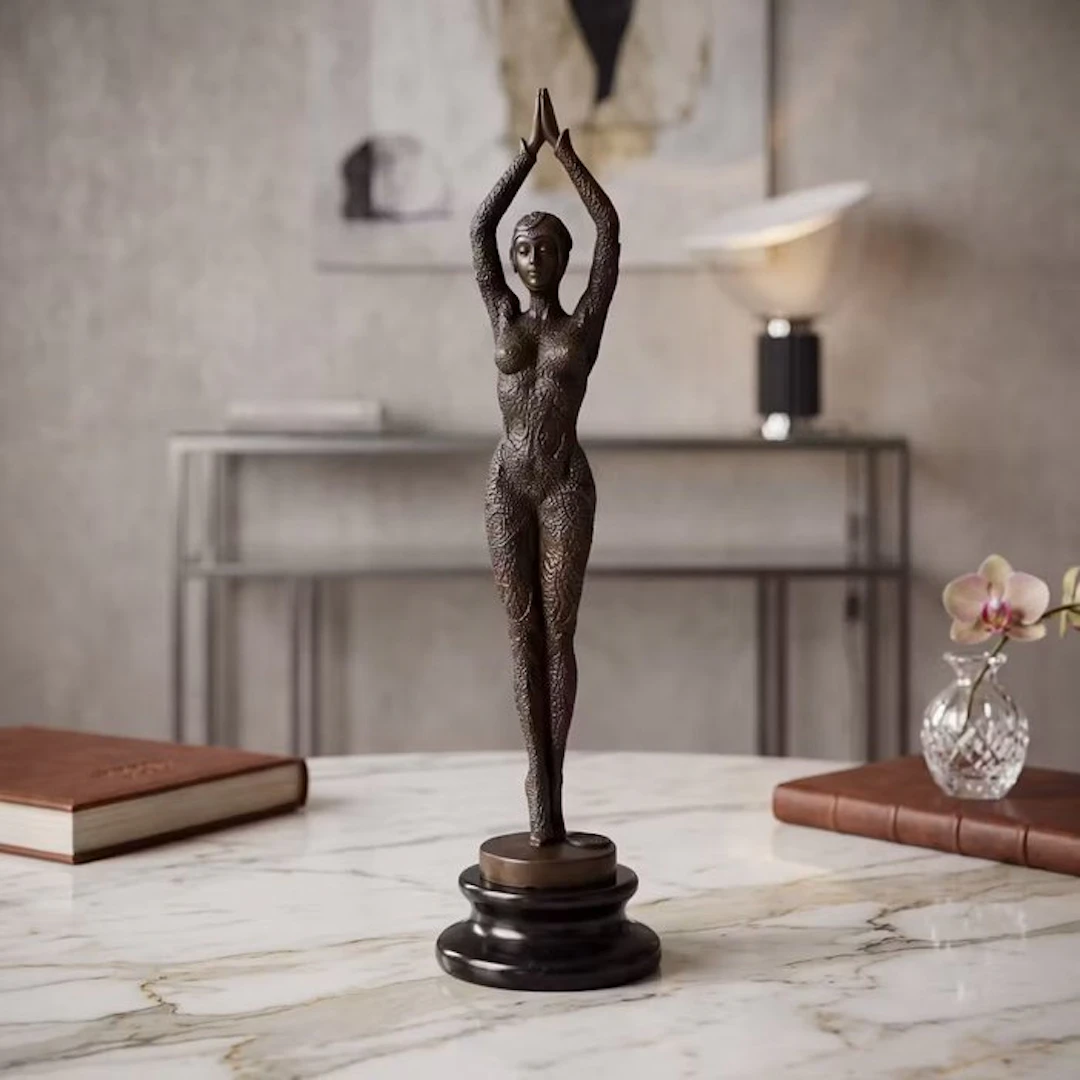 Statue, Exclusief bronzen sculptuur. “Starfish” - 29 cm - Bronze, Marble