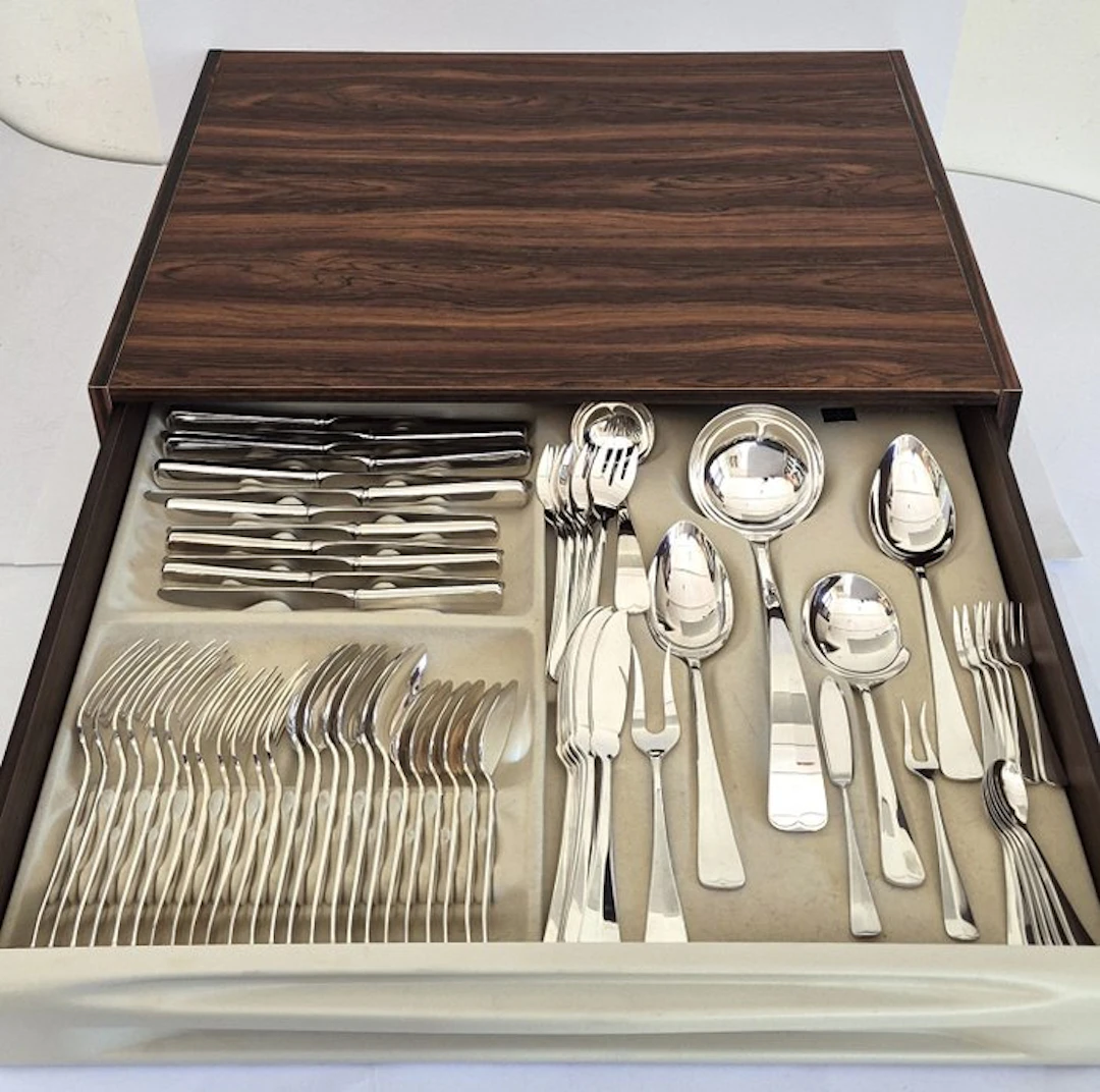 Gero 100 - Cutlery set (68) - in original cassette - motif Haags Lofje No