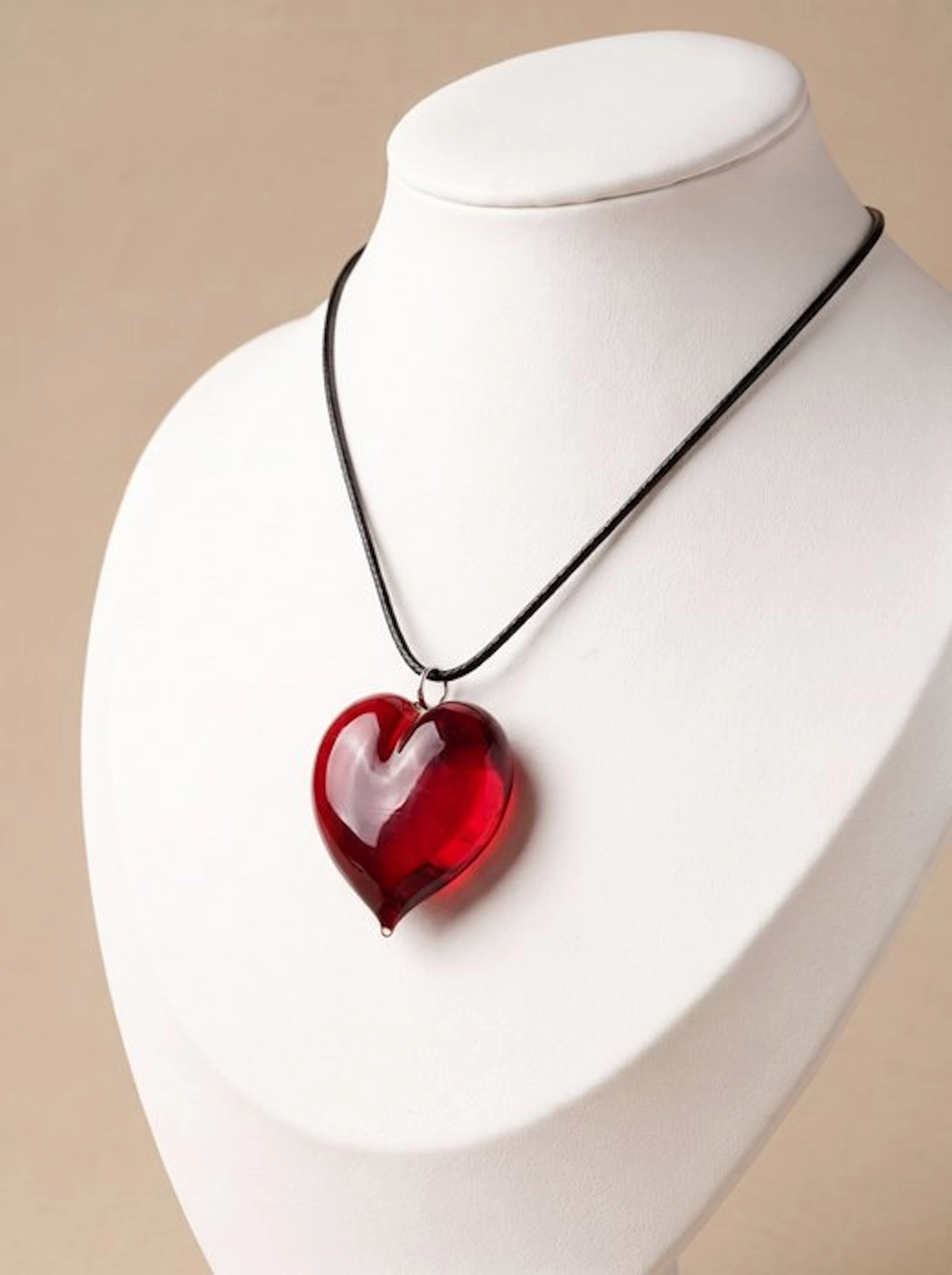 Murano glass - Necklace with pendant - Ruby Heart
