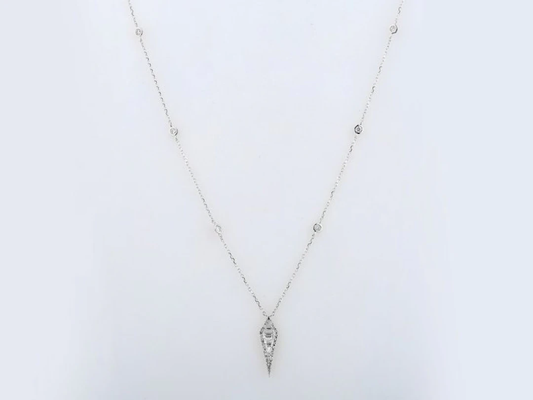 Necklace - 14 kt. White gold - 0.42ct. tw. Diamond (Natural)