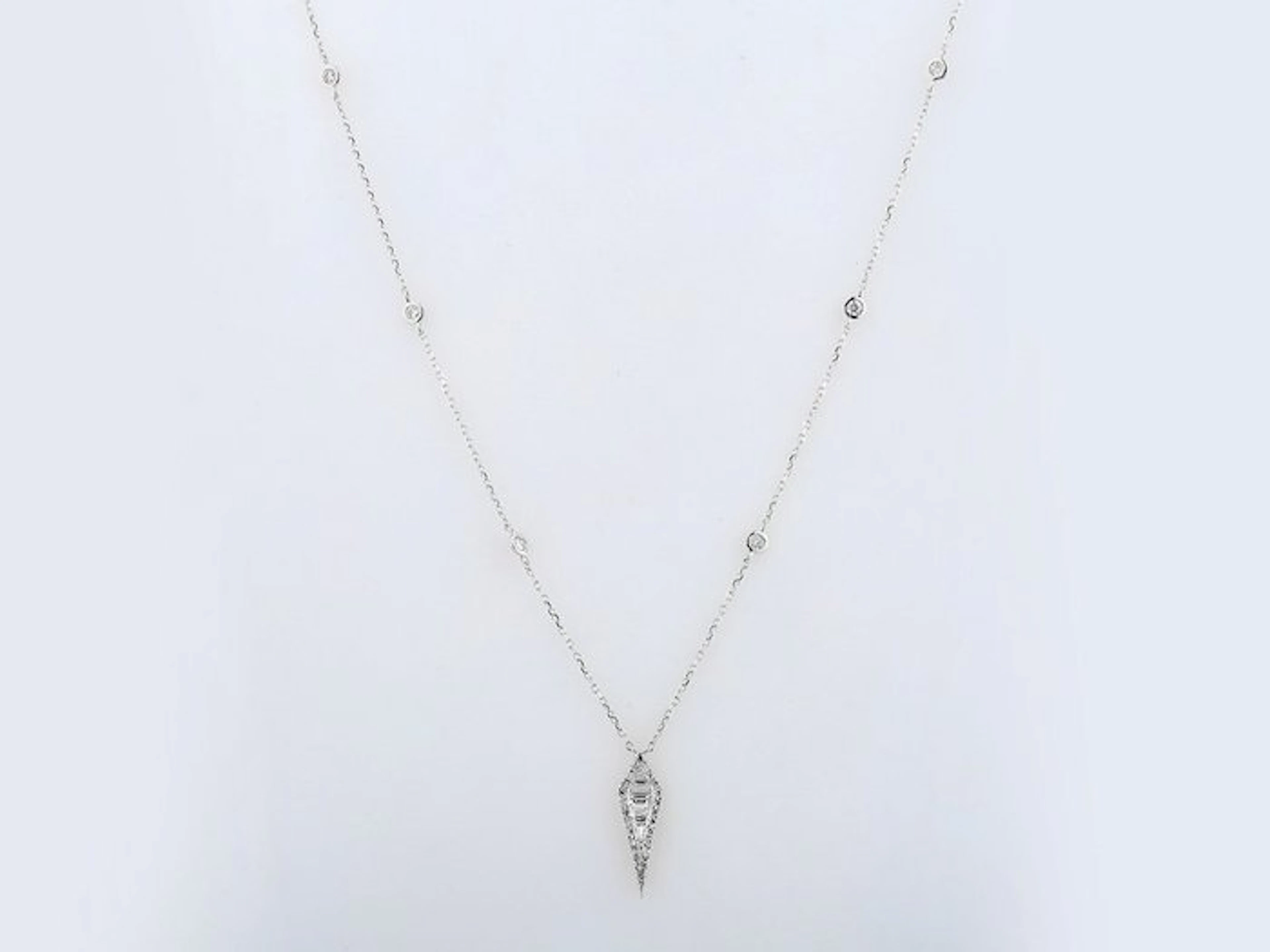 Necklace - 14 kt. White gold - 0.42ct. tw. Diamond (Natural)