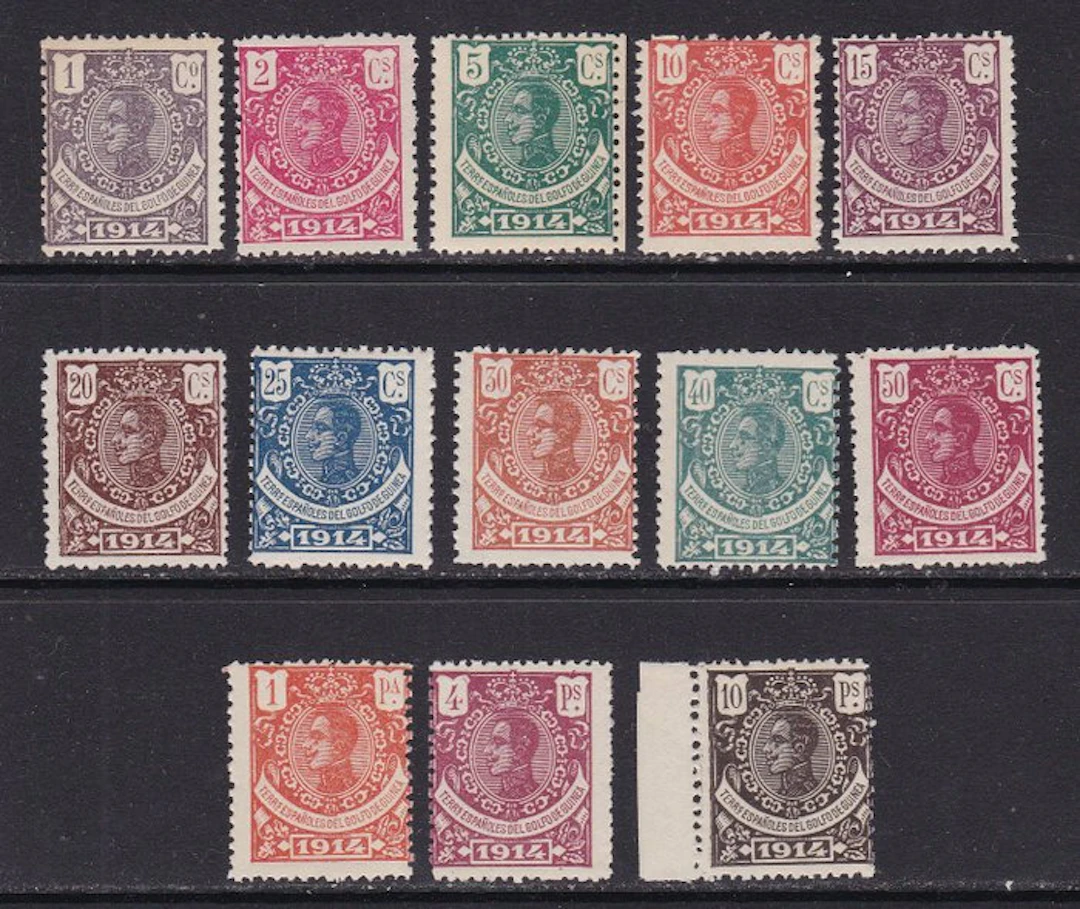 Spanish Guinea 1914 - Alfonso XIII - Edifil 98/110 - Complete Set - MNH