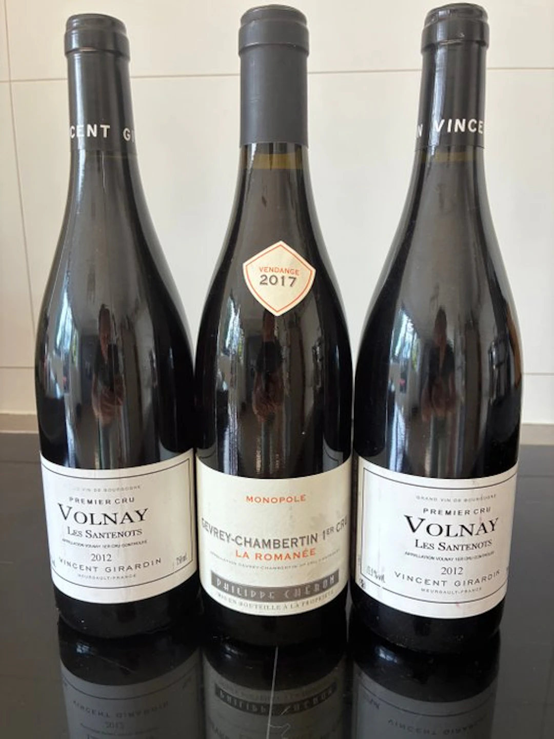 2012 x 2 Vincent Girardin Volnay "Les Santenots" & 2017...