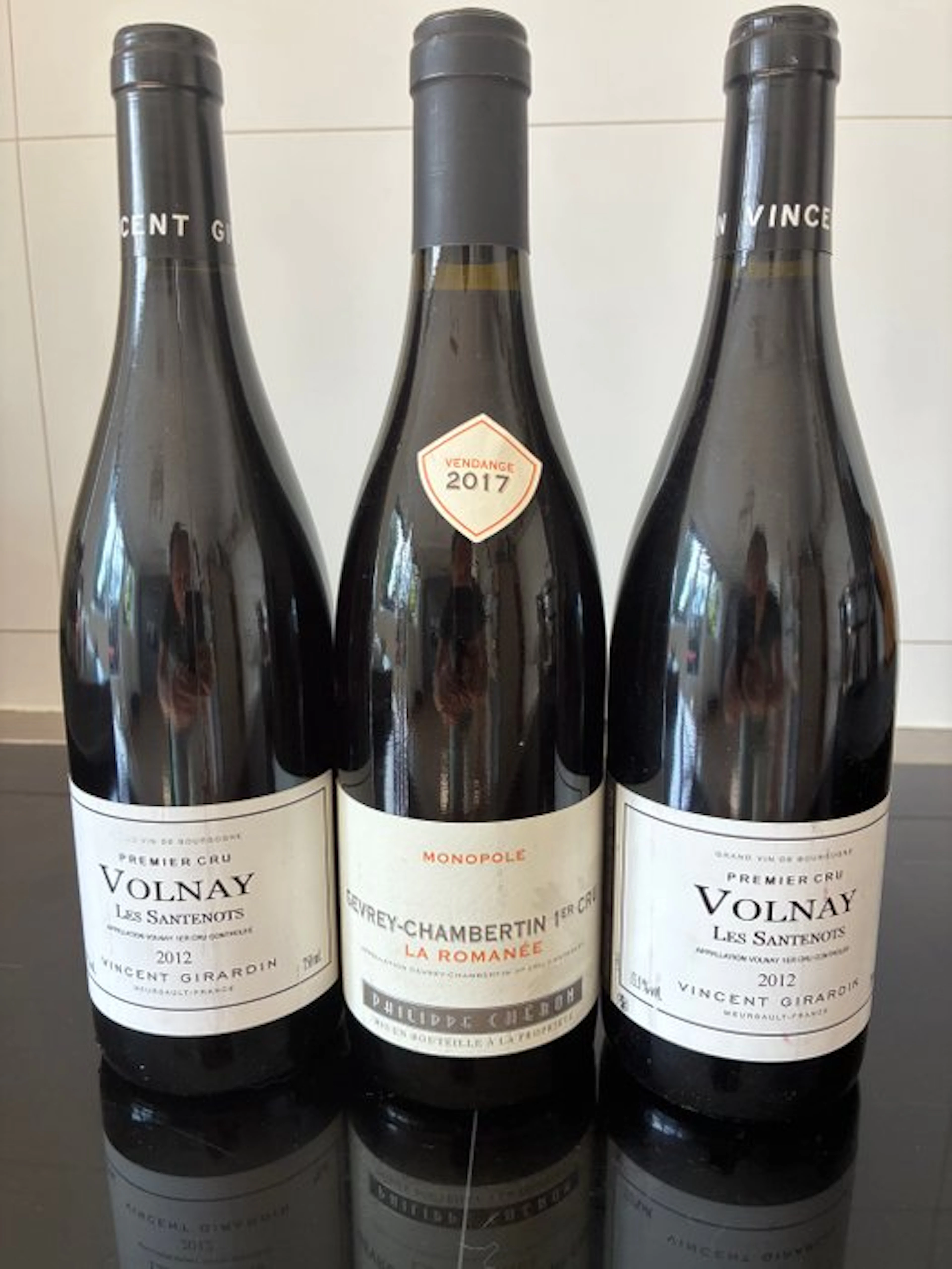 2012 x 2 Vincent Girardin Volnay "Les Santenots" & 2017...
