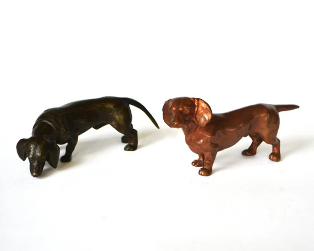 Figure - Dachshunds (2) - Bronze, Copper