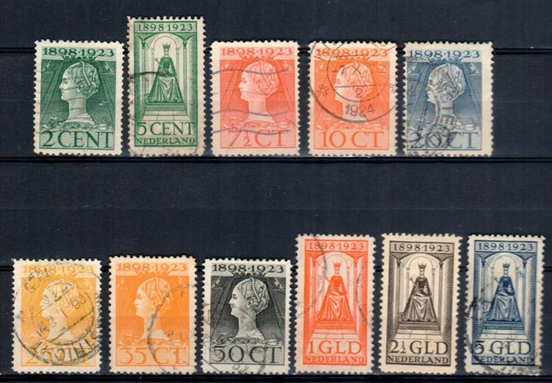 Netherlands 1923 - Government Jubilee: Queen Wilhelmina - NVPH 121 t/m 131