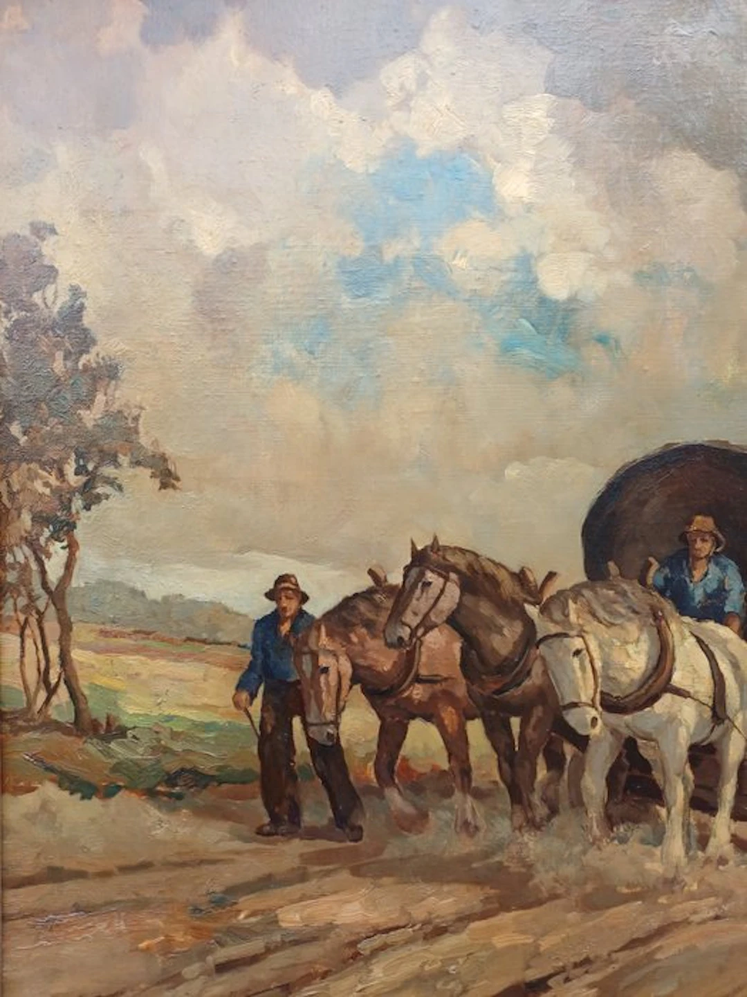 Gerrit Jongert (1906 -1990) - Landschap met paard en wagen