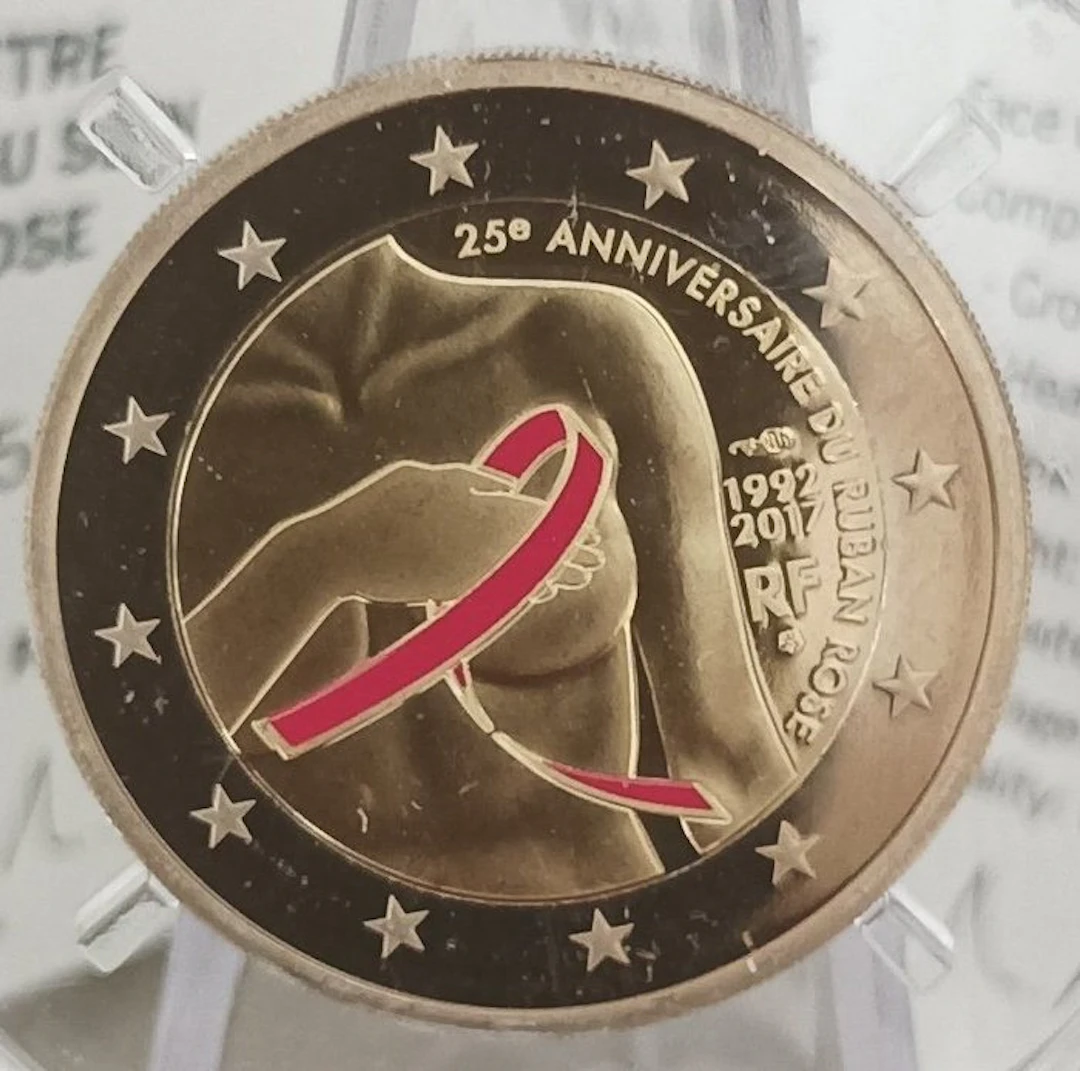 France. 2 Euro 2017 "Ruban Rose" Proof