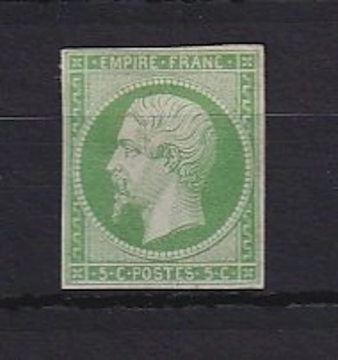 France 1854 - côte 1500€, napoléon 5c vert - Yvert n°12