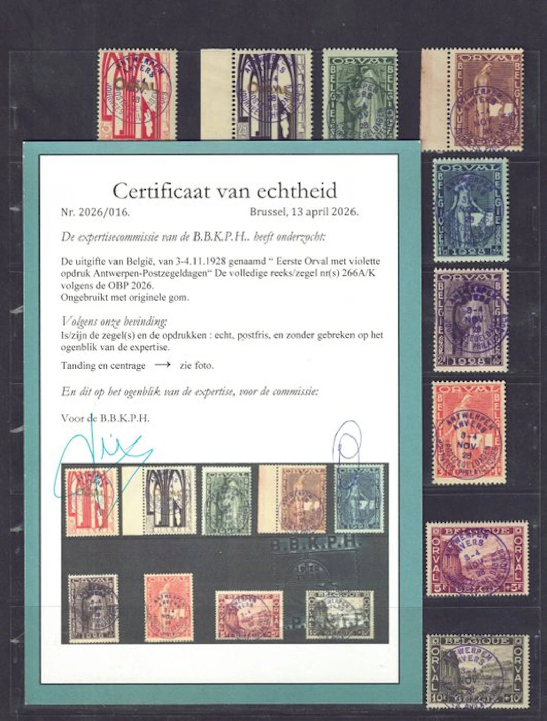 Belgium 1928 - Very good centered series including 2...