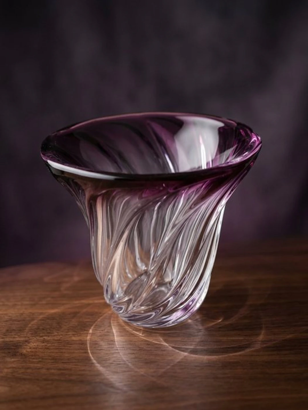 Val Saint Lambert - René Delvenne - Vase - Crystal - Twisted vase