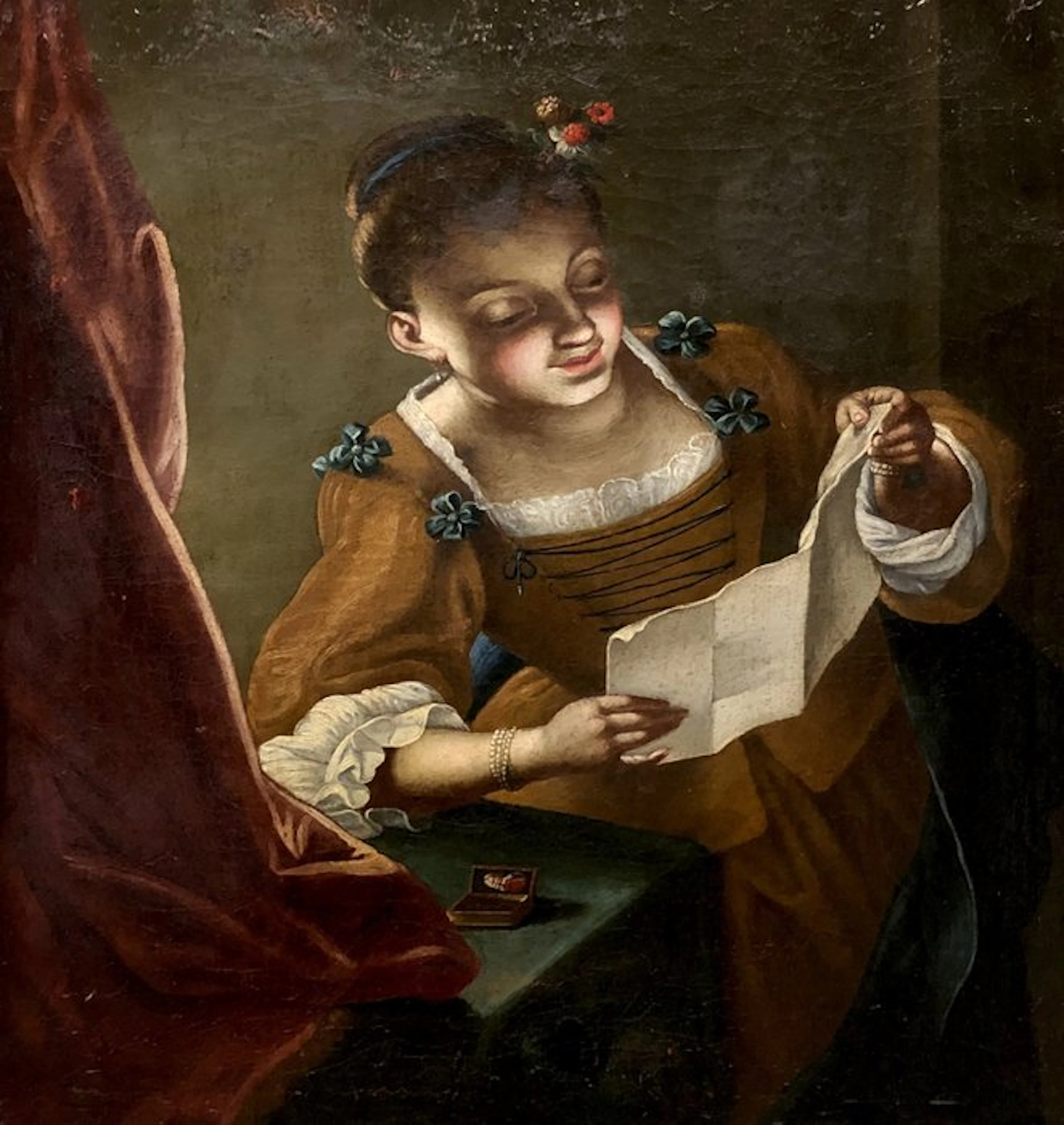 Jean Raoux (1677-1734), Circle of - "Jeune Femme lisant une Lettre"
