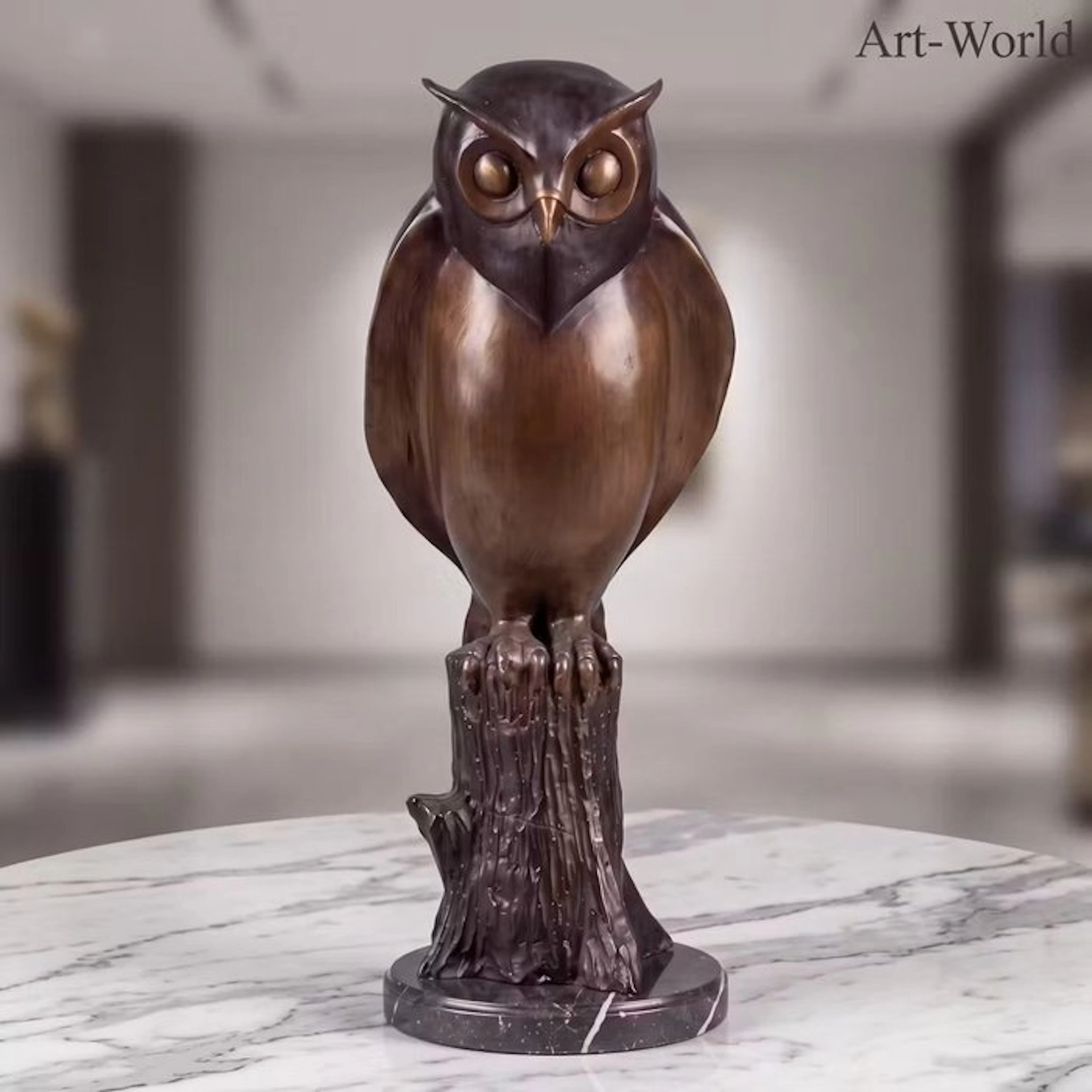 Statue, Exclusief XL bronzen sculptuur van een uil