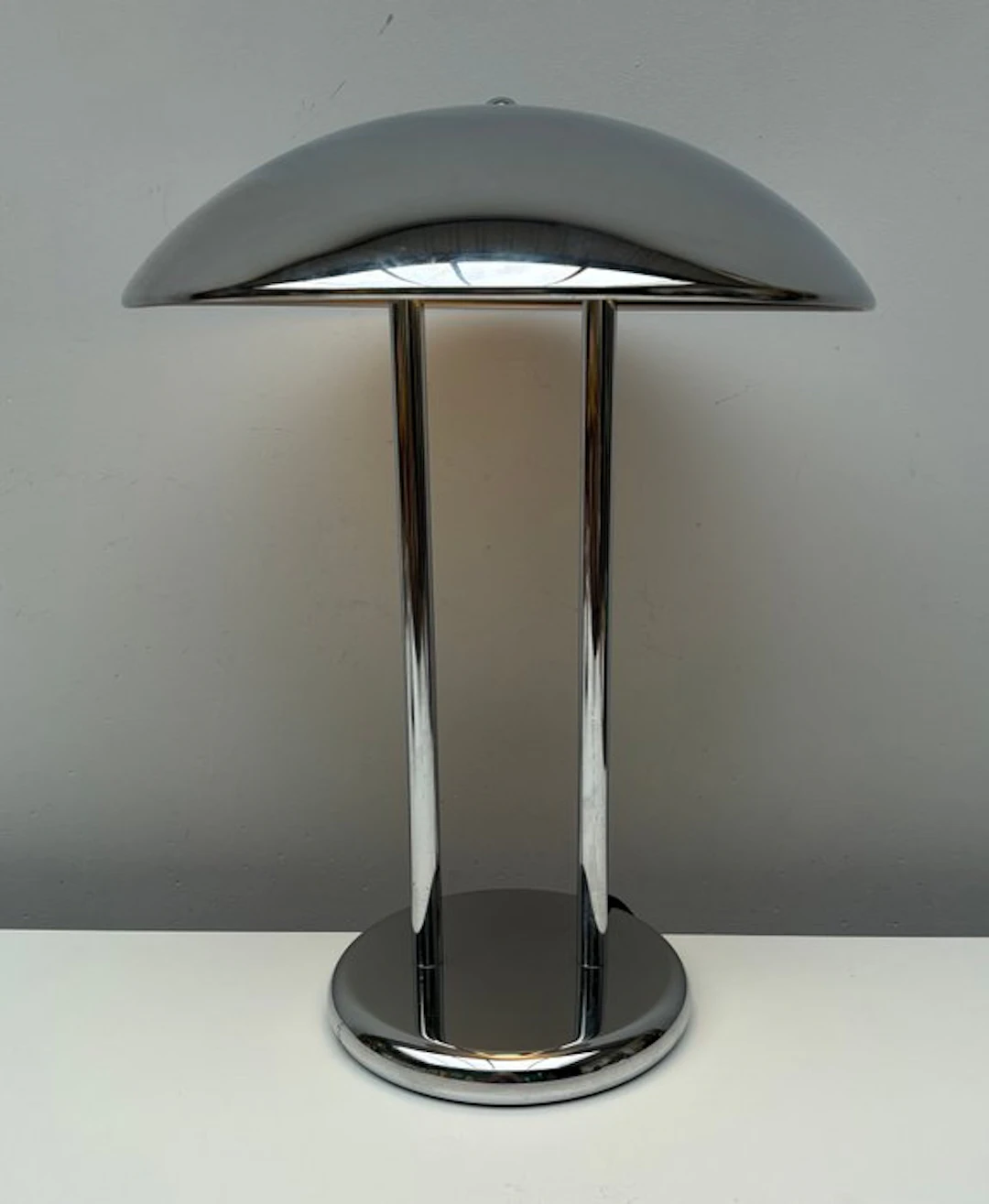 IKEA - Table lamp - Barad - Steel, Chrome plated - Mushroom table lamp