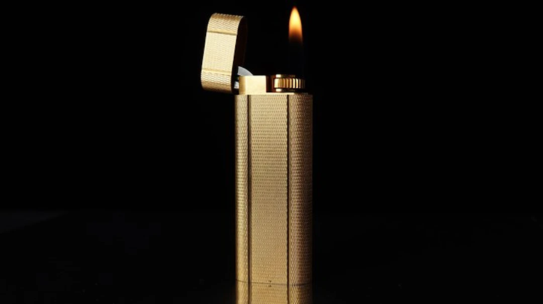 Cartier - Grain d'orge Pattern Vintage gas Lighter - Lighter - Gold plated