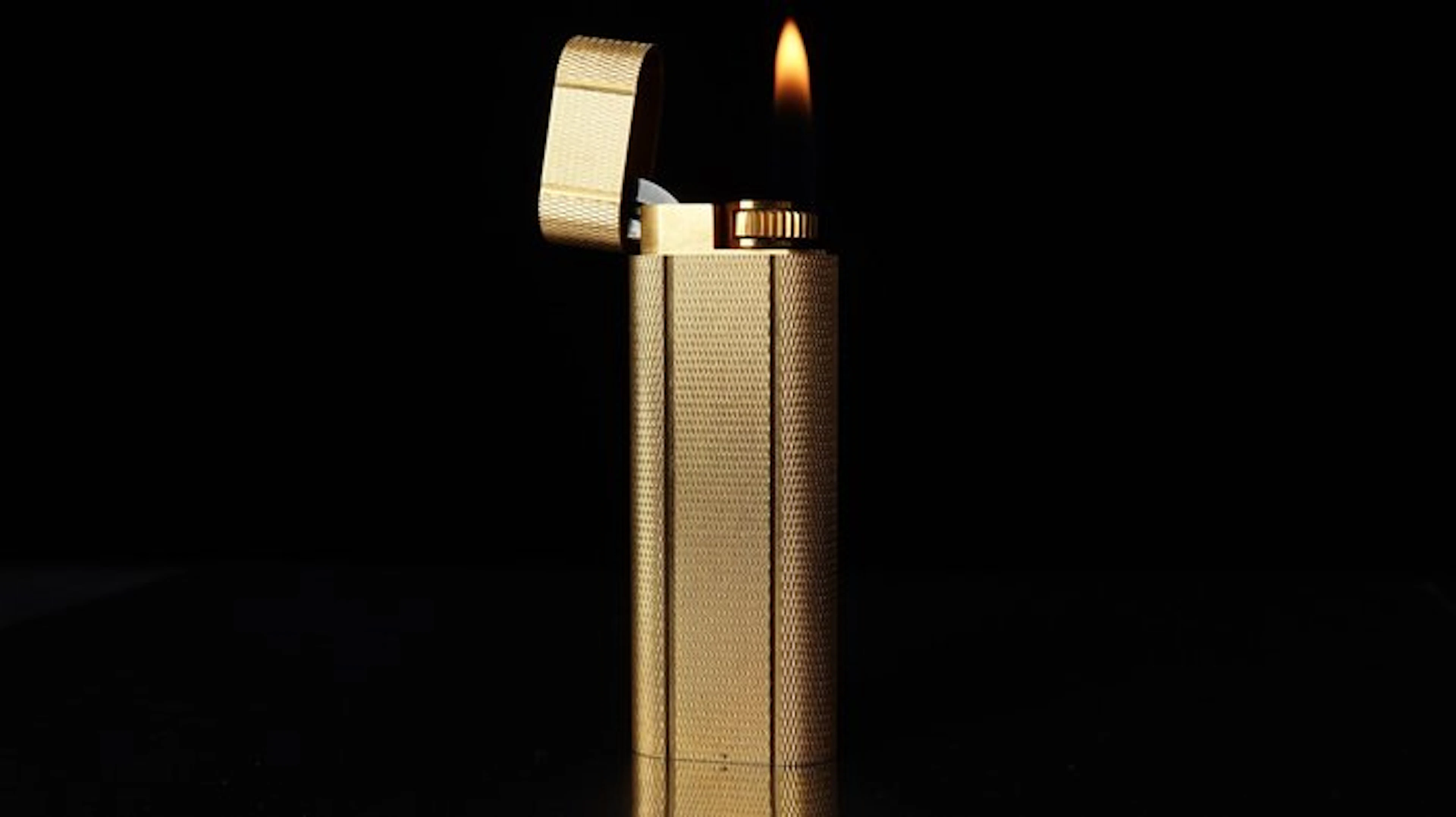 Cartier - Grain d'orge Pattern Vintage gas Lighter - Lighter - Gold plated