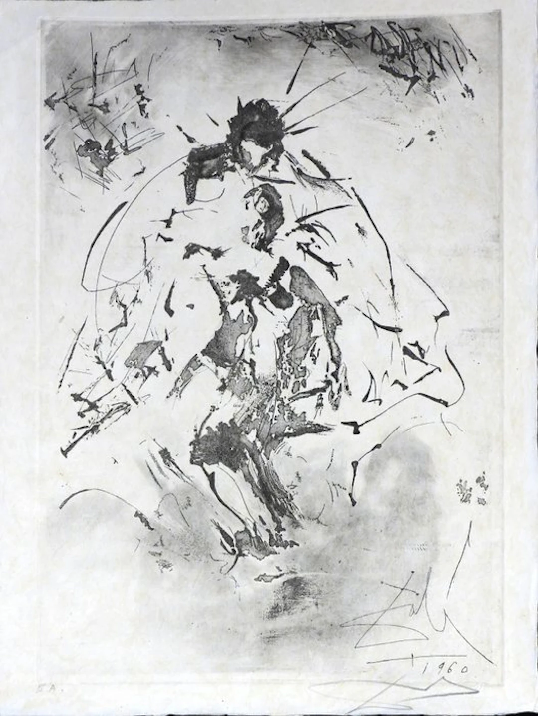 Salvador Dali (1904-1989) - Isis Soutenant Osiris Mutilé (Pieta) - papier Japon