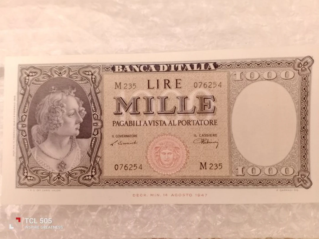 Italy. - 1.000 Lire 10/02/1948 "Italia" (Medusa)...