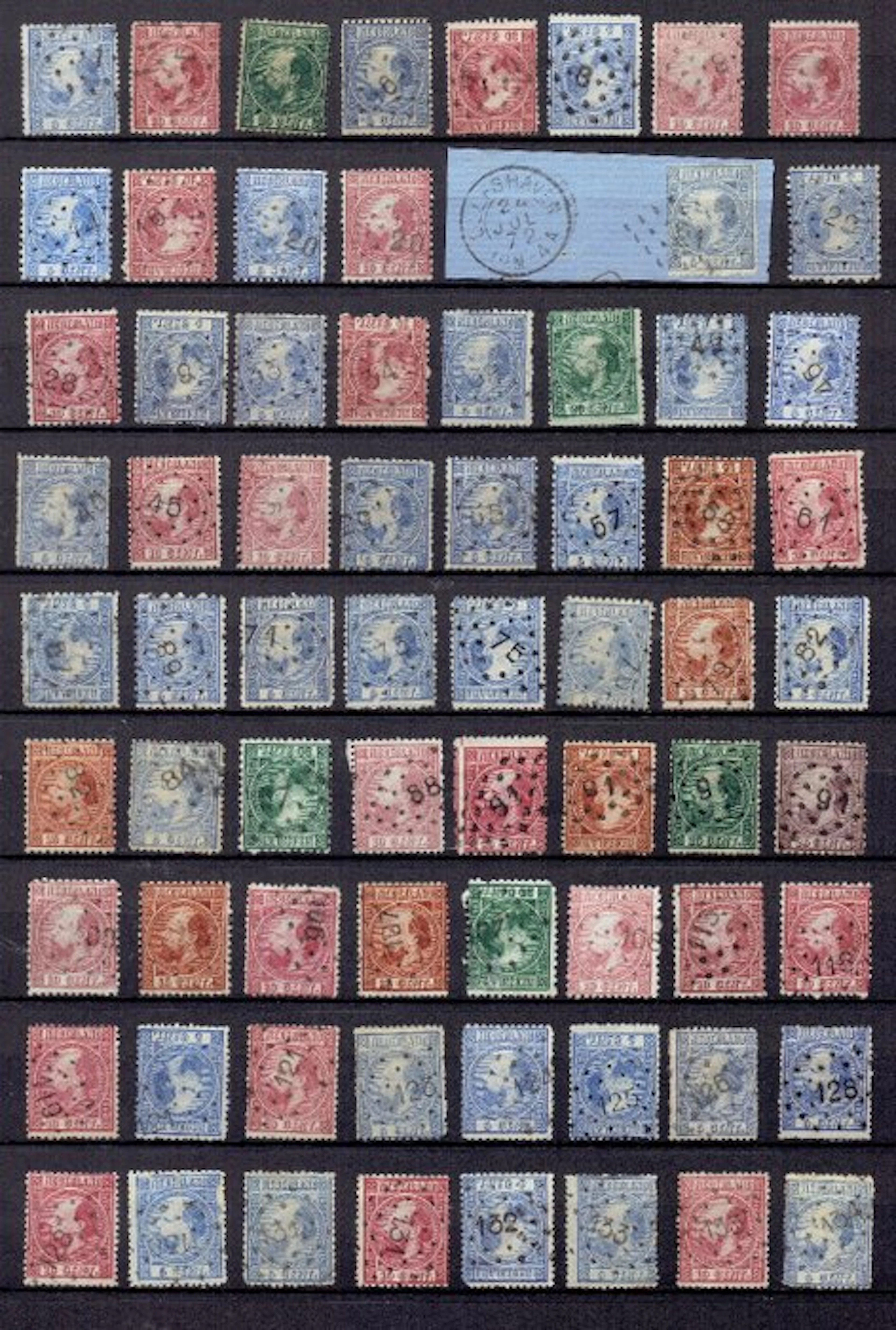 Netherlands 1867/1867 - 78 punch stamps on the third emission