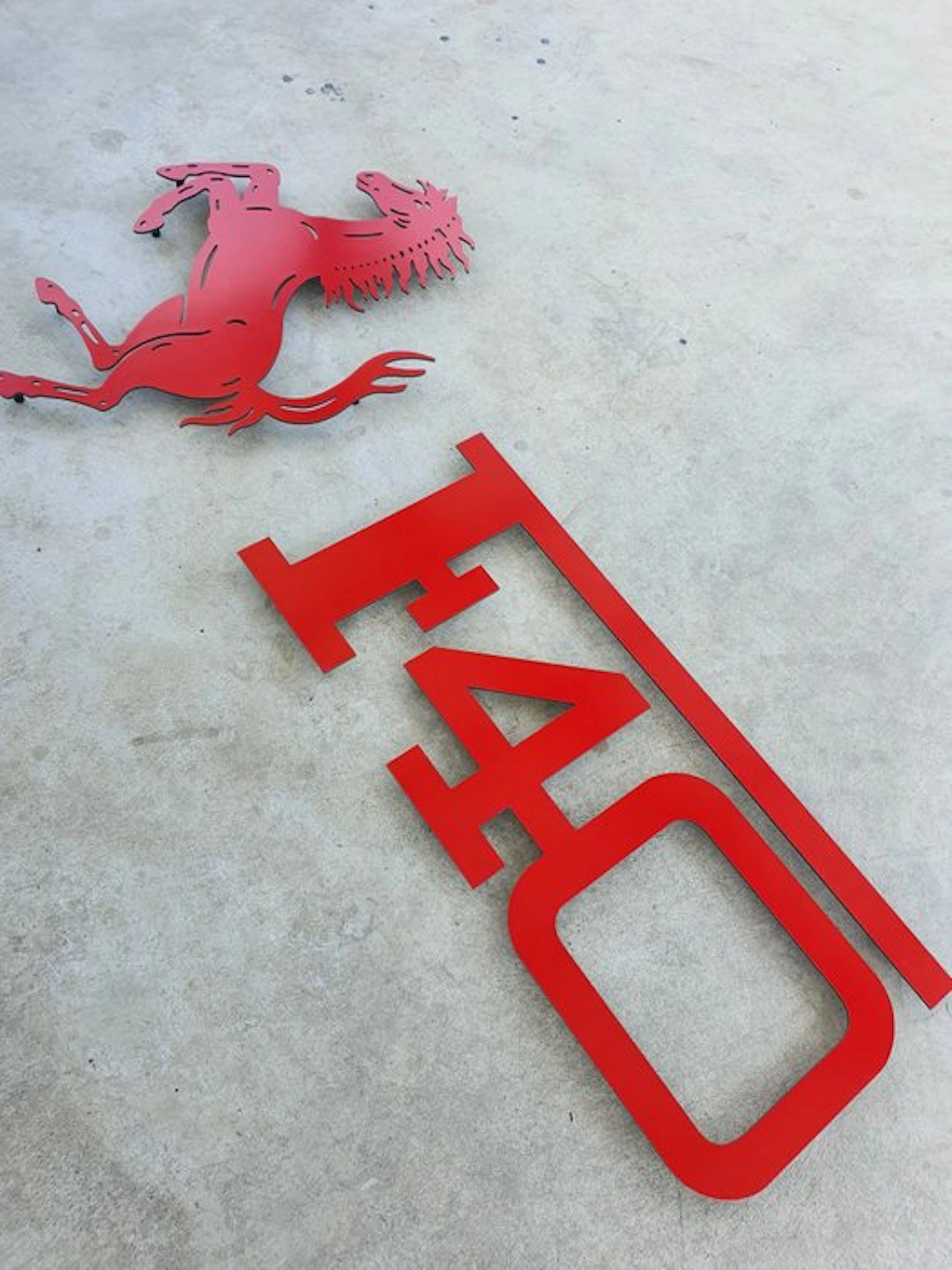 Sign - Ferrari - Professional combo wall logo F40...
