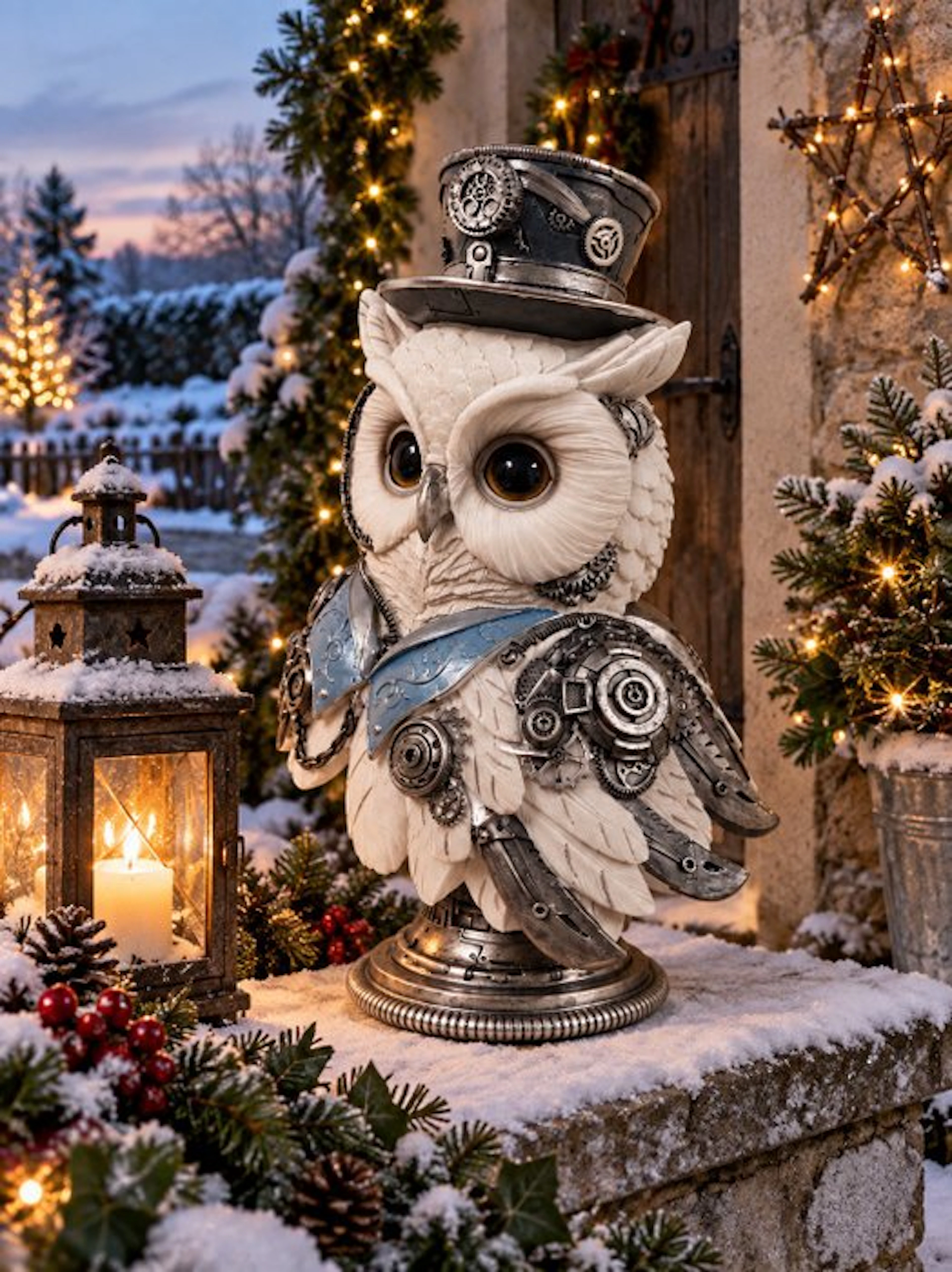 Decorative ornament - Europe - Steampunk Christmas owl