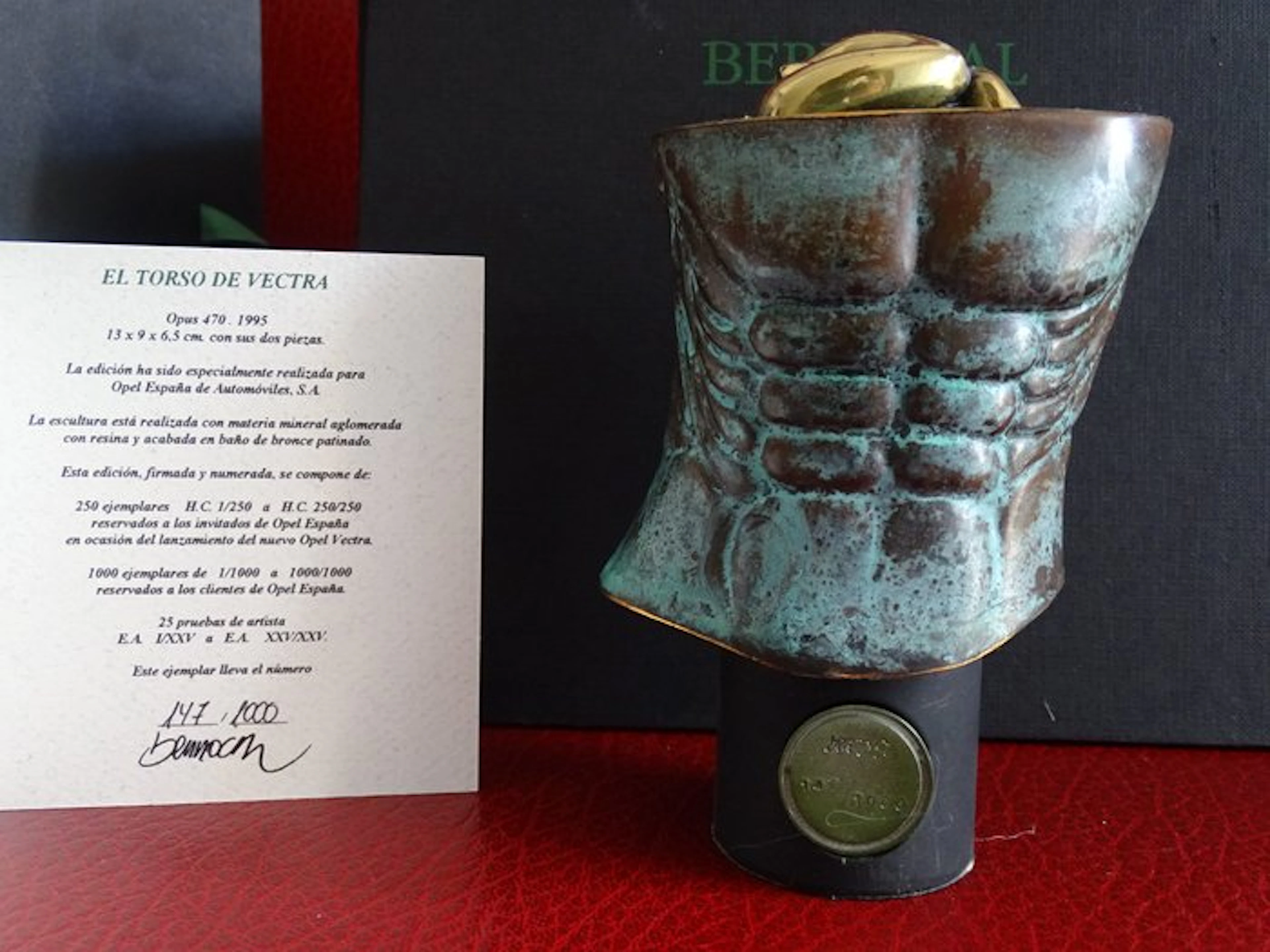 Miguel Berrocal (1933-2006) - Sculpture, El torso de Vectra - 13 cm - Bronze