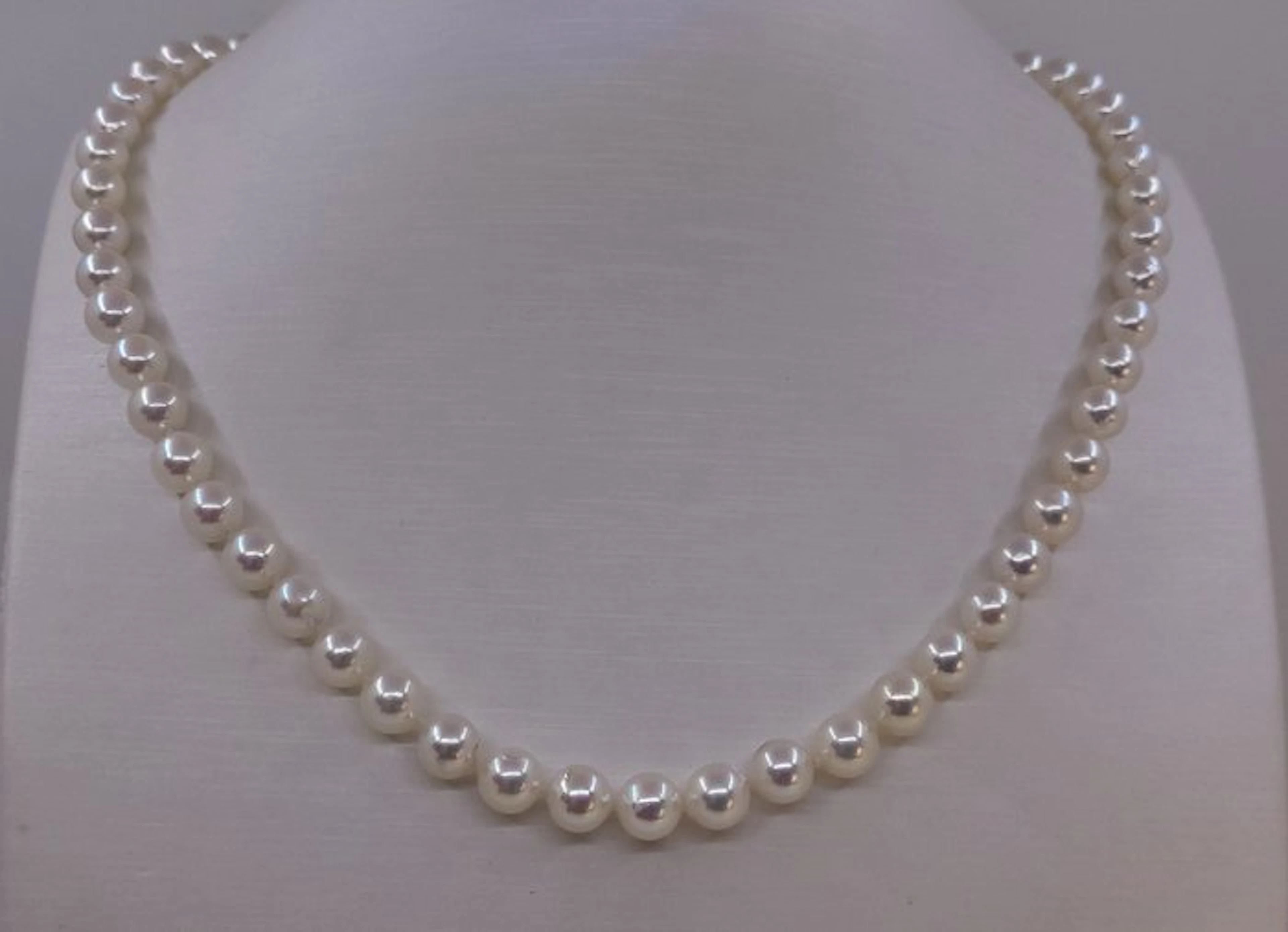 No reserve price - Necklace 6.5x7mm Akoya Pearls
