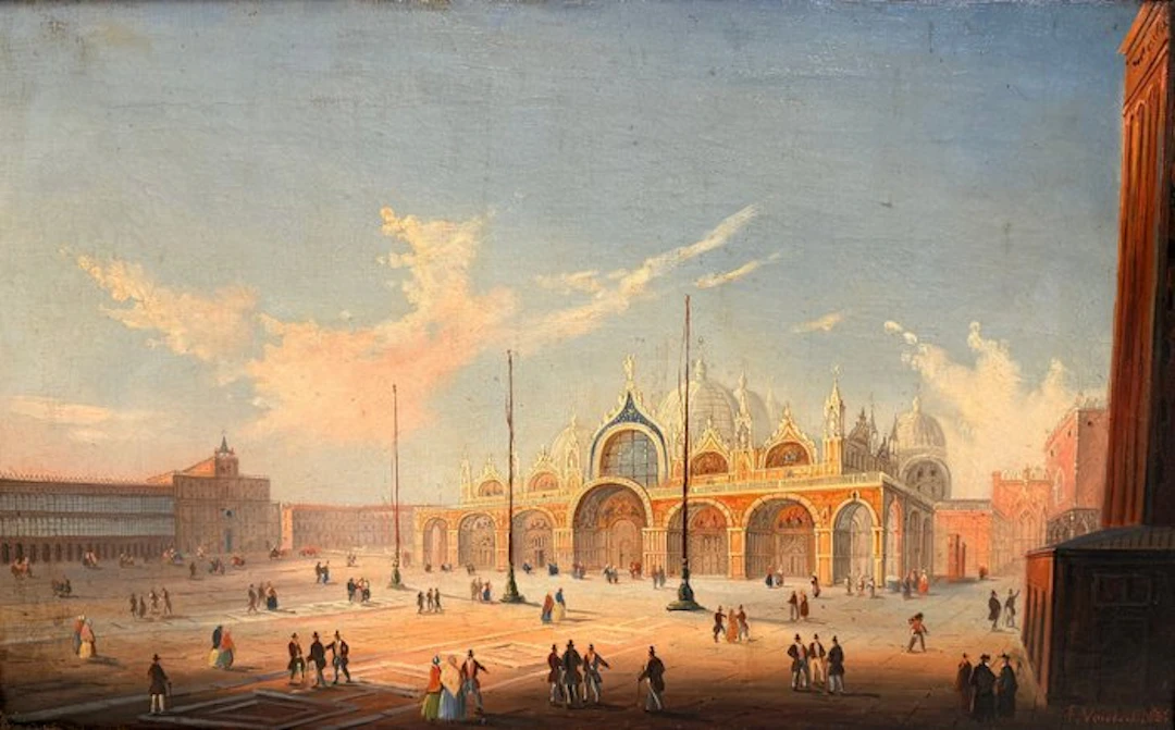 Frans Vervloet (1795-1872) - Venezia Piazza San Marco (1835)