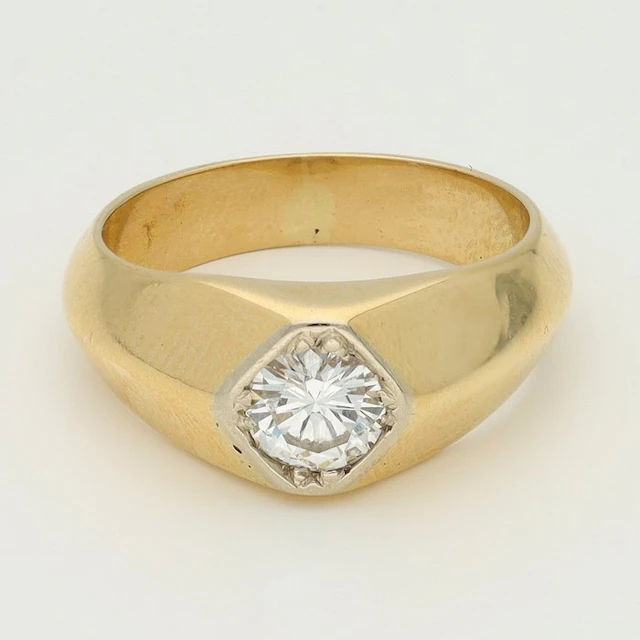 Ring - 18 kt. Yellow gold - 0.55ct. tw. Diamond (Natural)