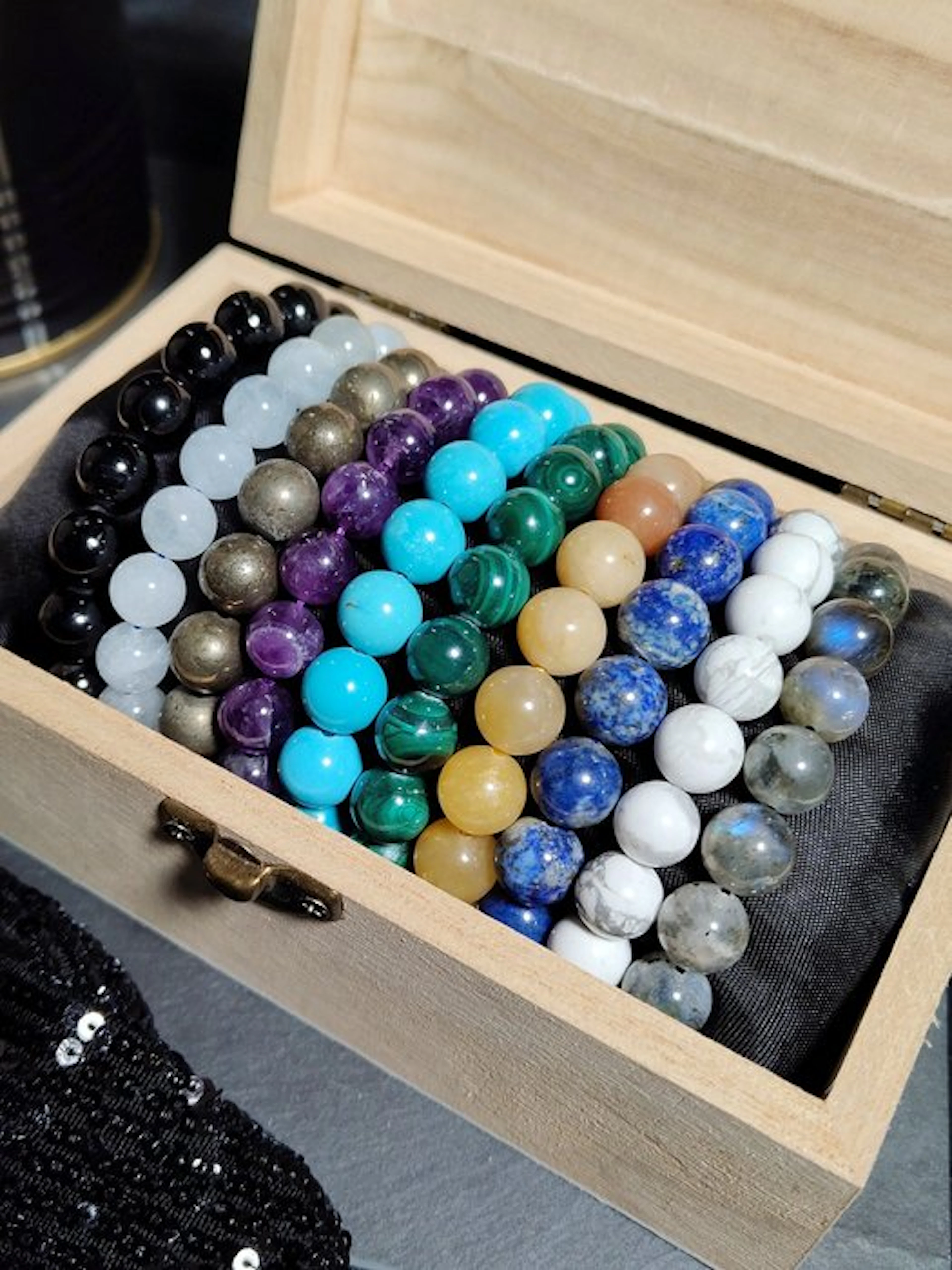 Bracelet collection in malachite