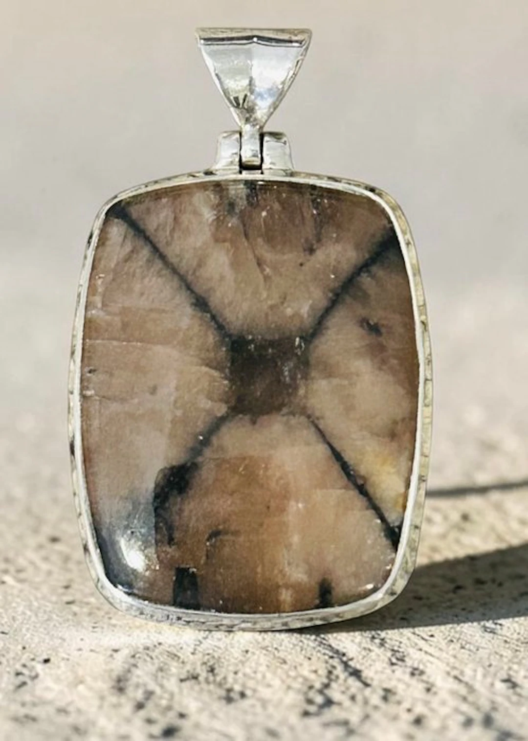 QUIASTOLITA Silver 925 Pendant - Height: 3.5 cm - Width: 2.5 cm- 13.2 g - (1)