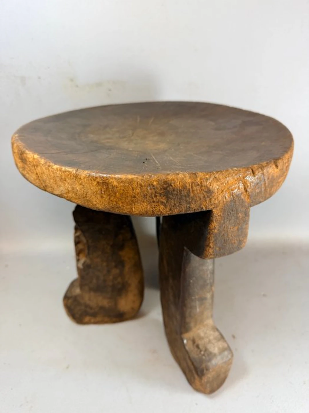 Antique three-legged stool handmade in the Jimma region...