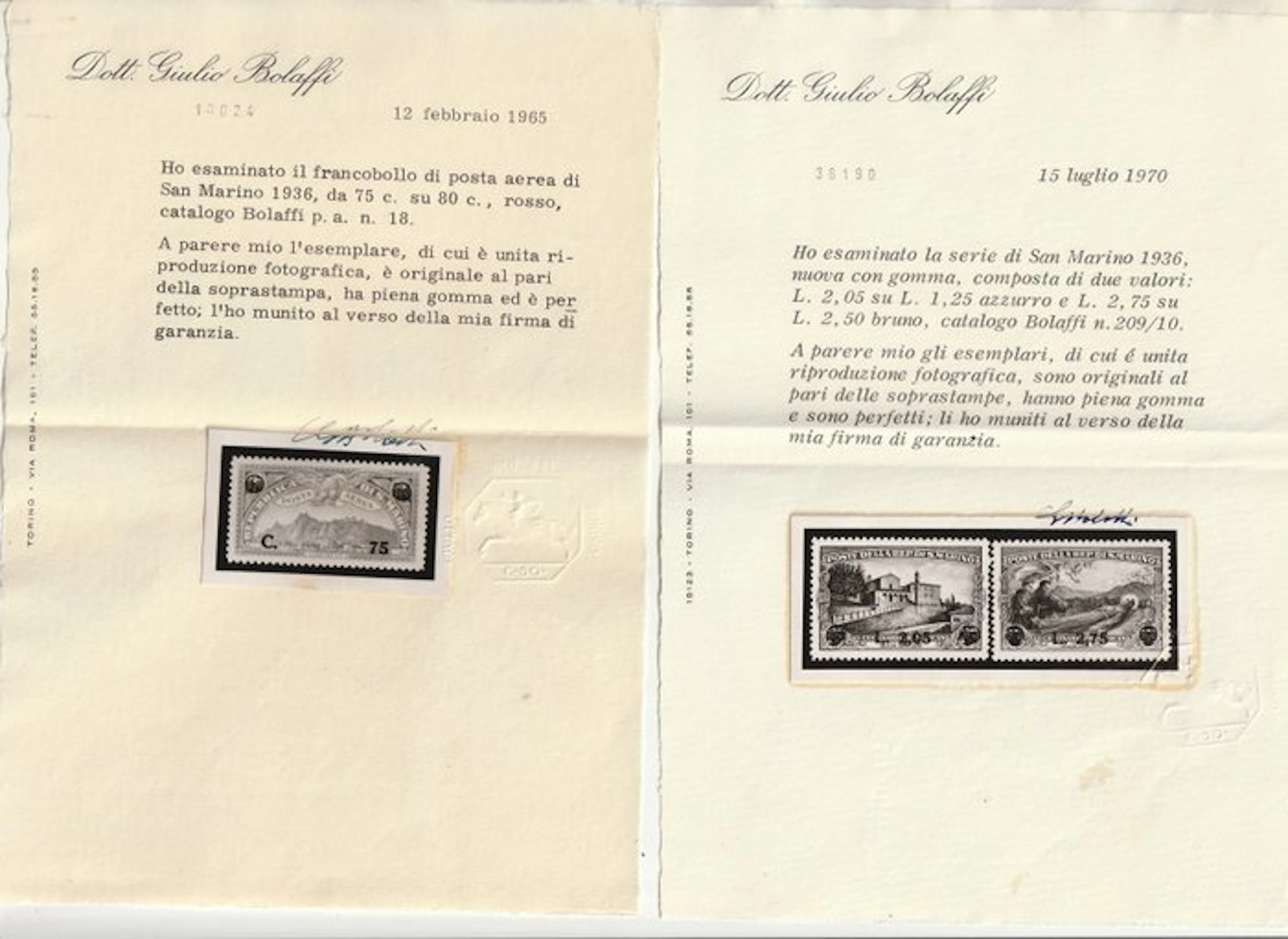 San Marino 1936 - PA 2nd Series + Zeppelin 3L Sass A11...