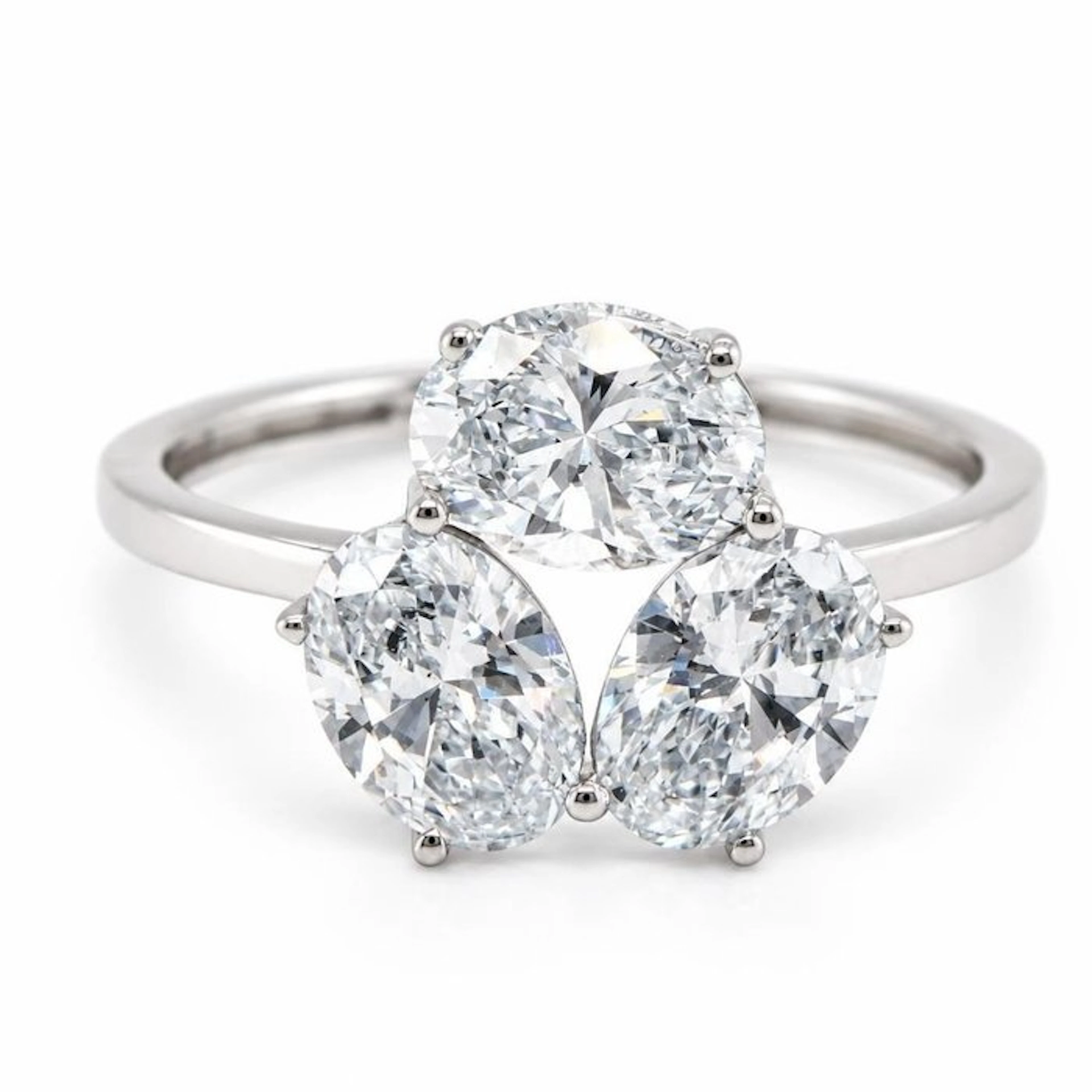 No reserve price - Ring - 14 kt. White gold - 2.21ct. tw. Diamond (Lab-grown)