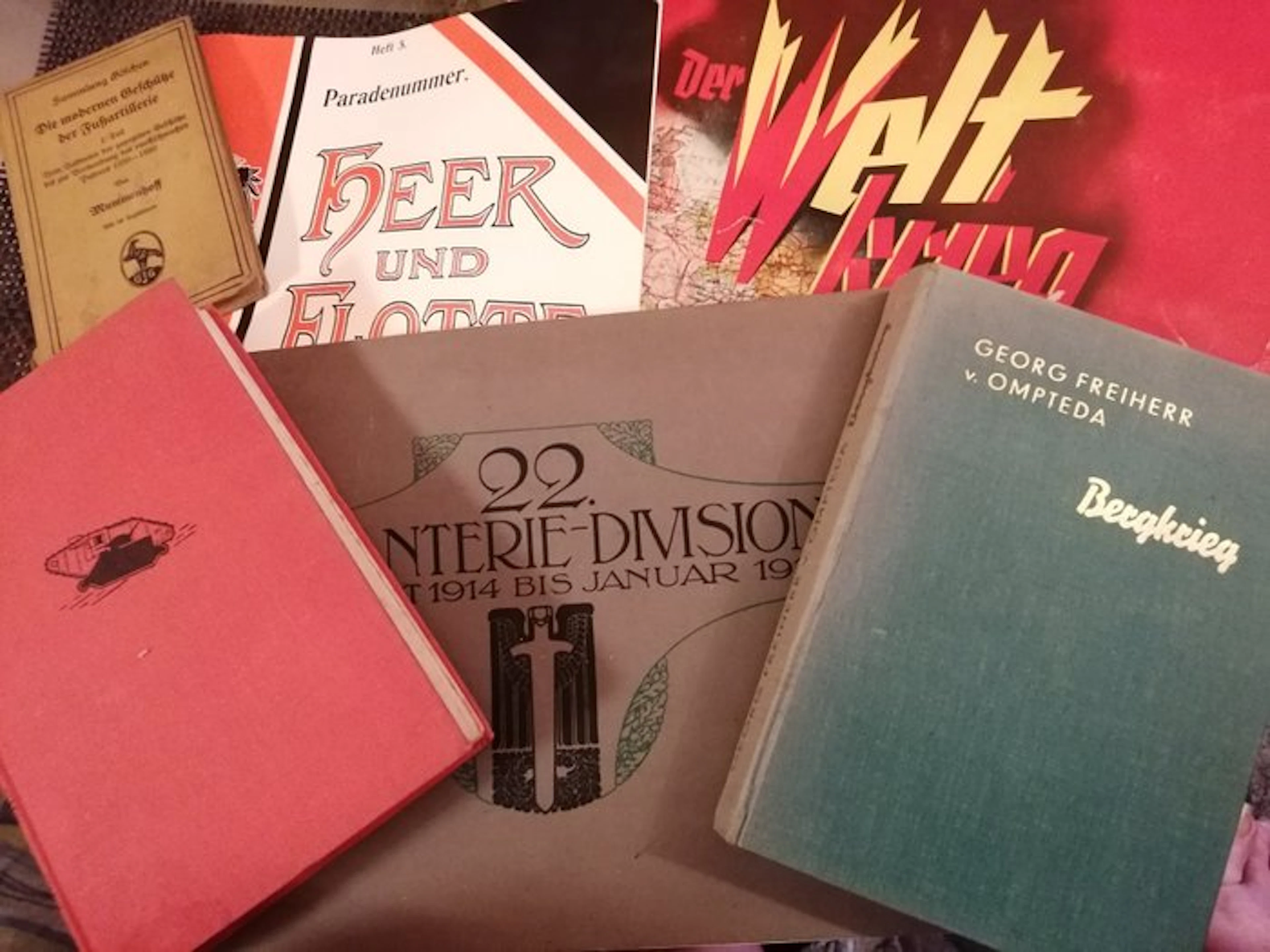 Militär - 6 Bücher Erster Weltkrieg - 1899-1935
