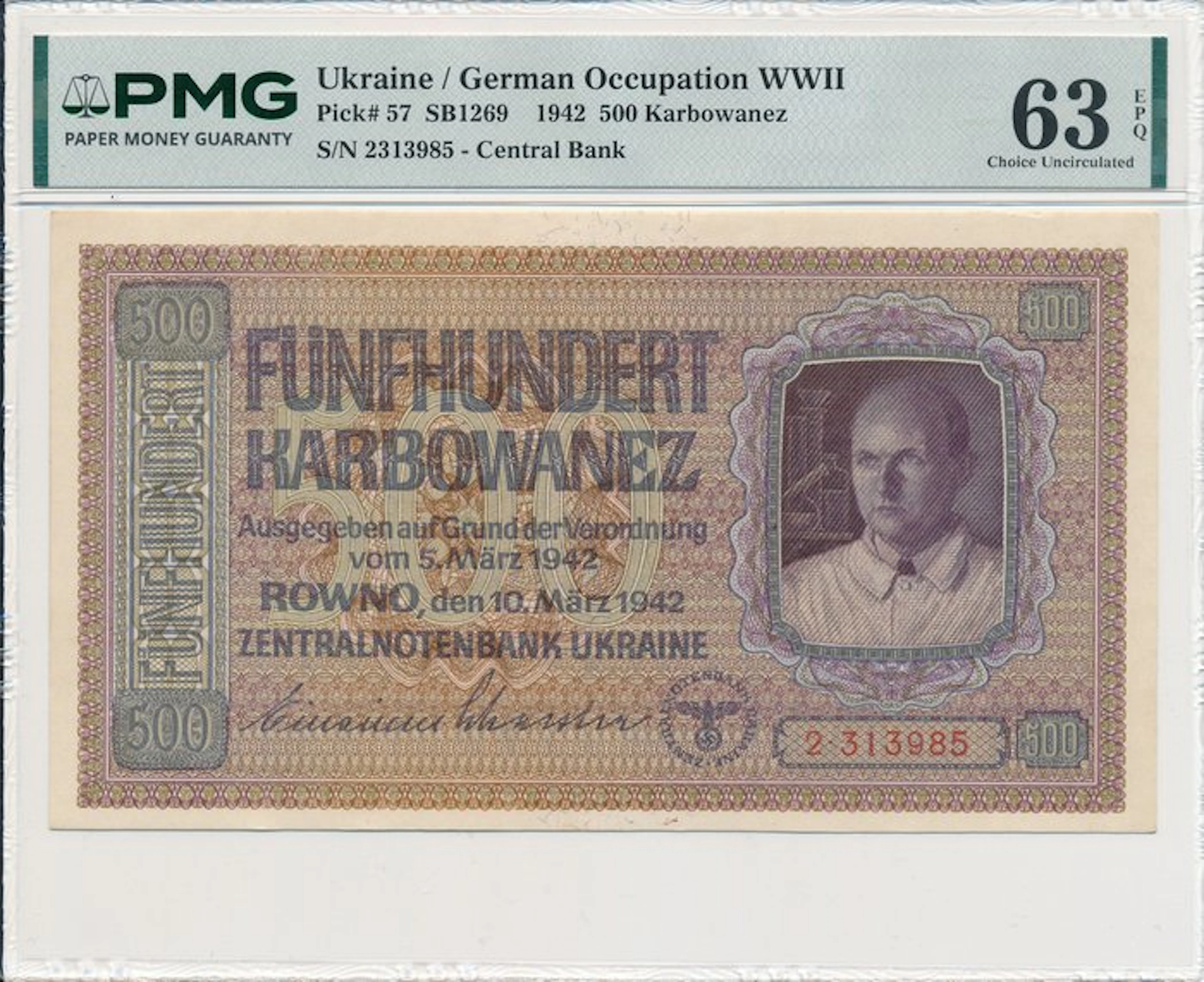 Ukraine. - 500 Karbowanez - 1942 - German Occupation WWII - Pick 57