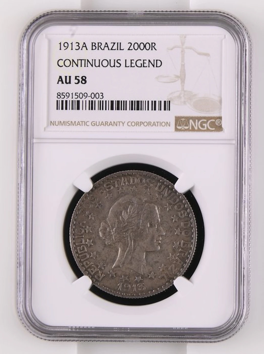 Brazil. 2000 Reis 1913 A