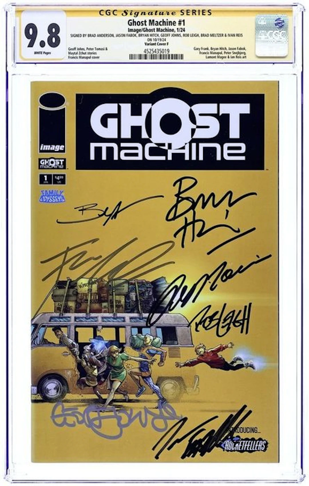 Ghost Machine #1 - CGC 9.8 Signed by Brad Anderson,Jason...