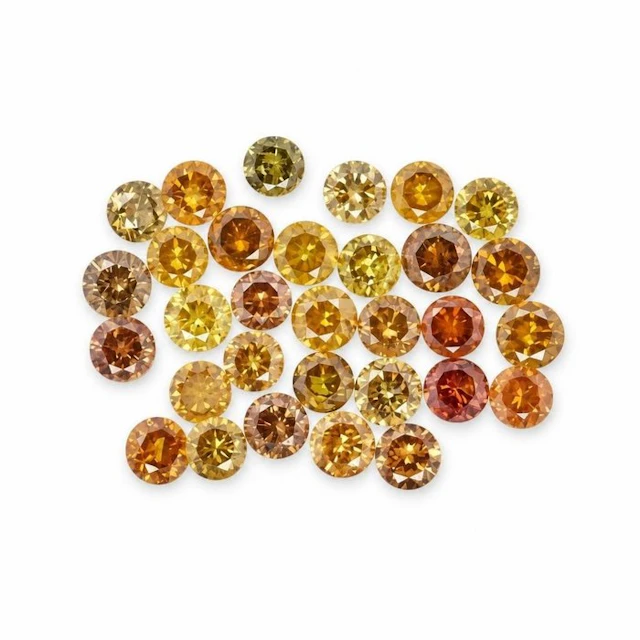 No reserve price - 31 pcs Diamond (Natural coloured) - 1.00 ct - Round - Fancy