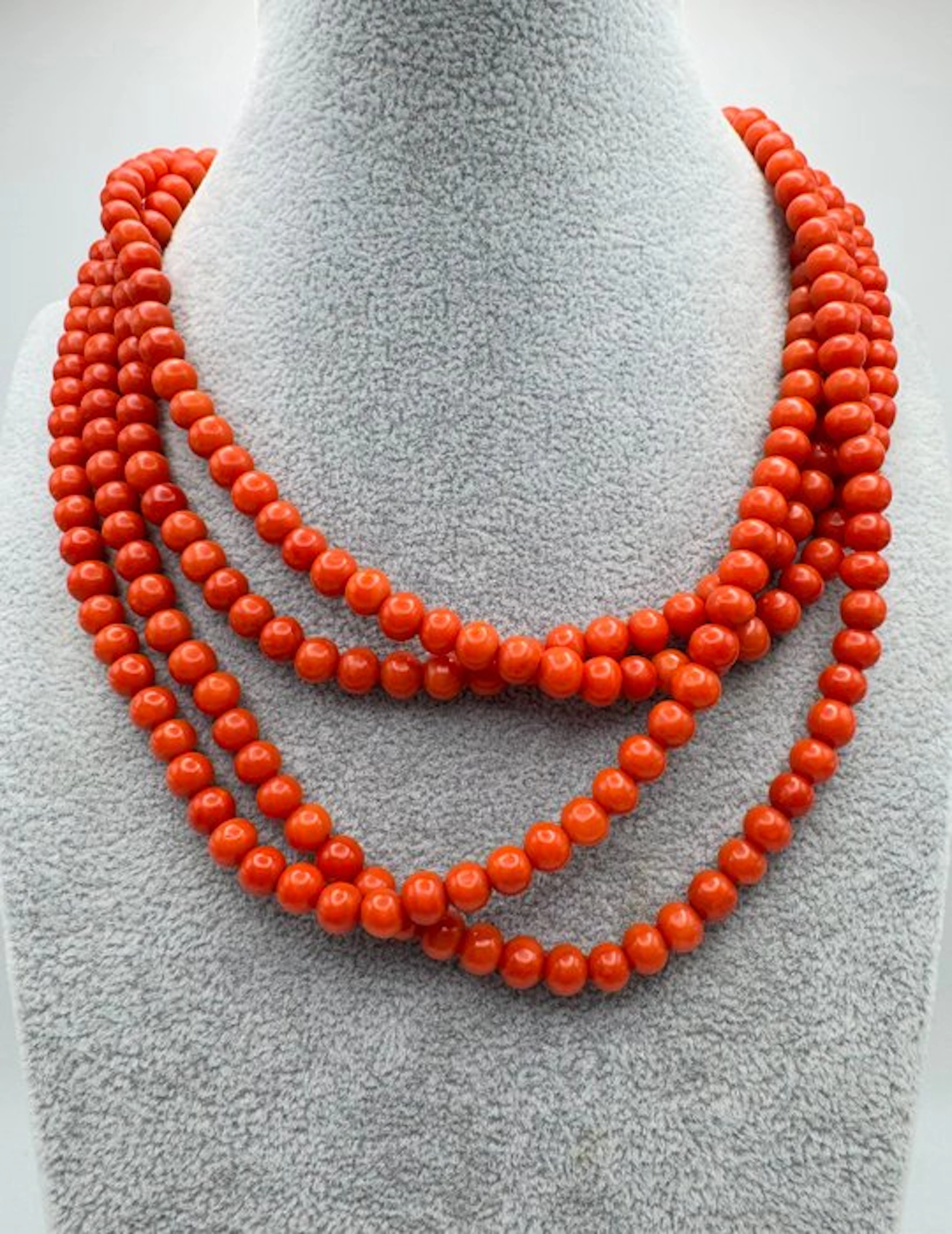 Chain - 18 kt. Yellow gold Coral - Antique coral necklace
