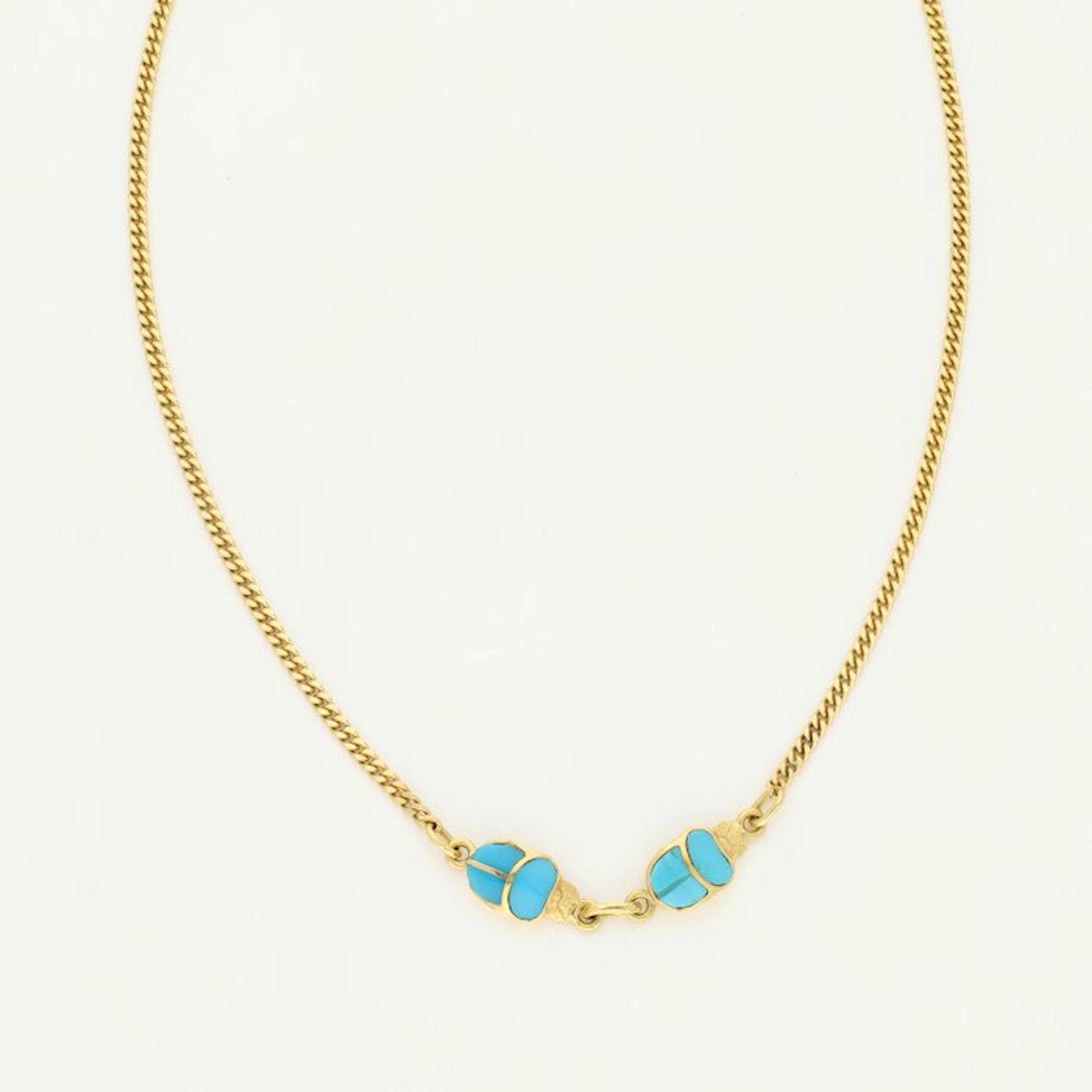 Necklace - 18 kt. Yellow gold - Turquoise