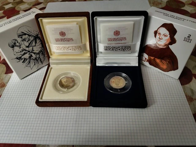 Vatican. 2 Euro 2022 "Madre Teresa" +"Perugino" (2 coins)...