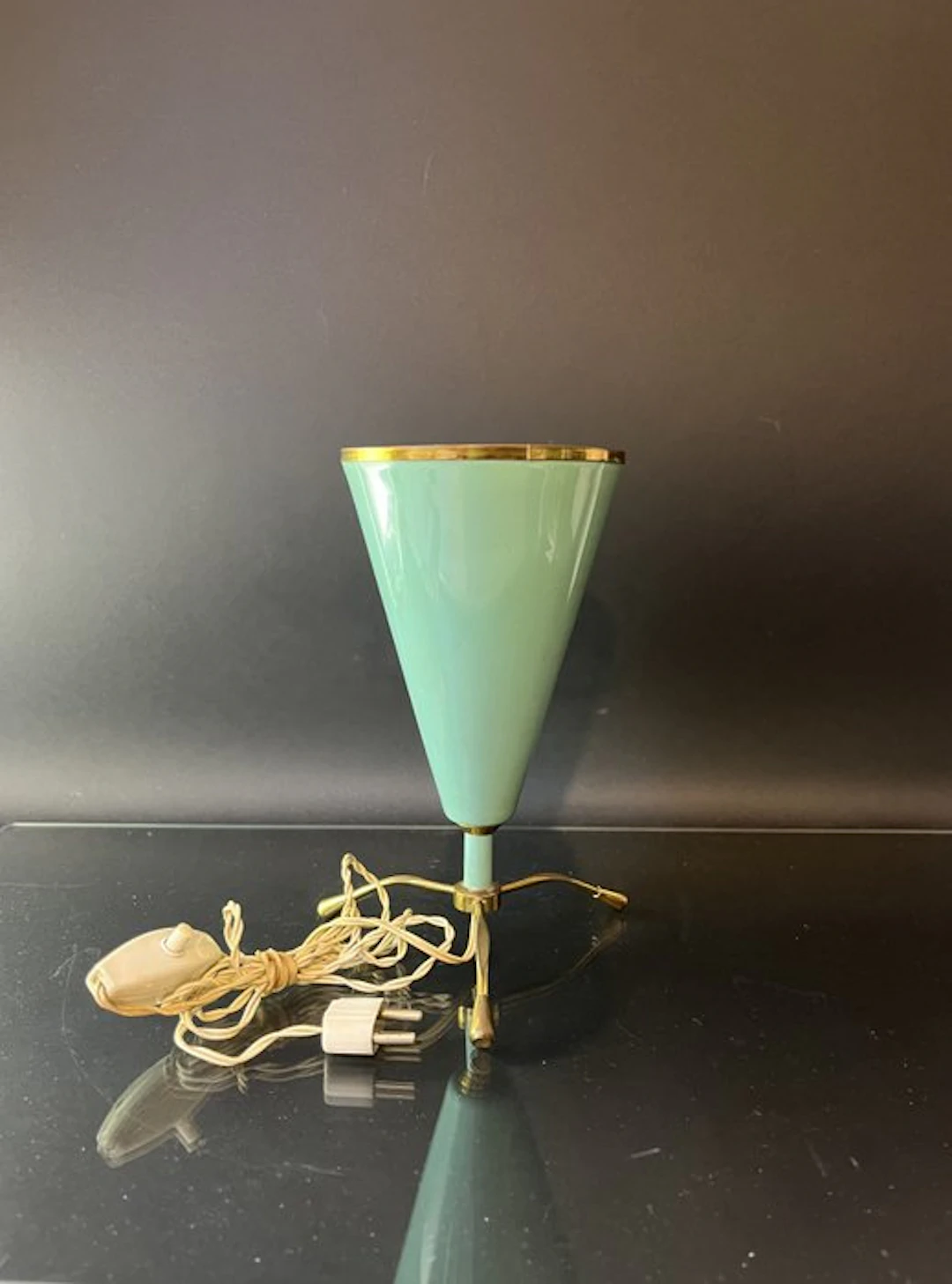 Tripod table lamp - Aluminium, Brass - The 50s.