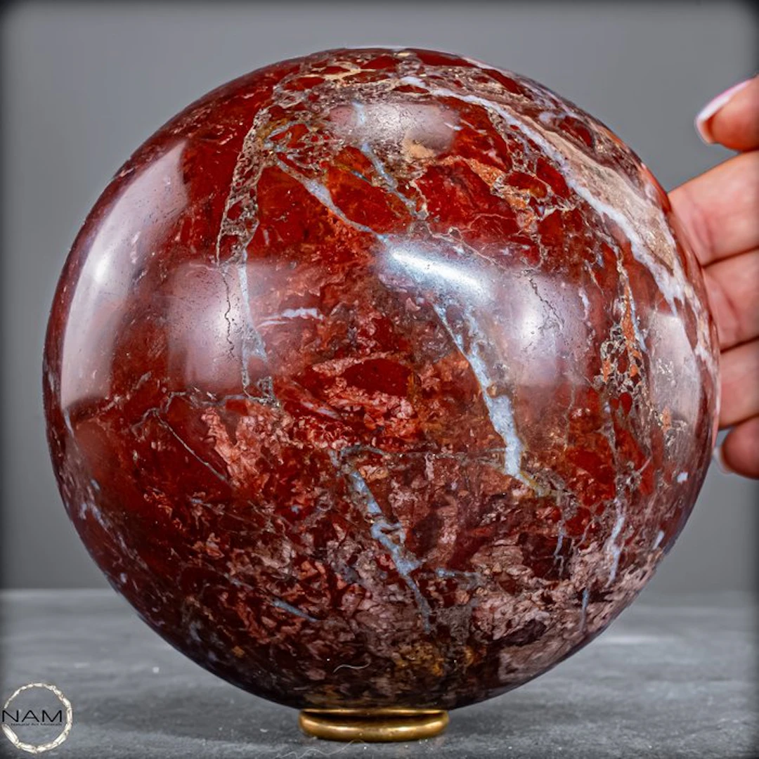 Natural red jasper and quartz sphere, Very rare - Himalaya- 2436.69 g