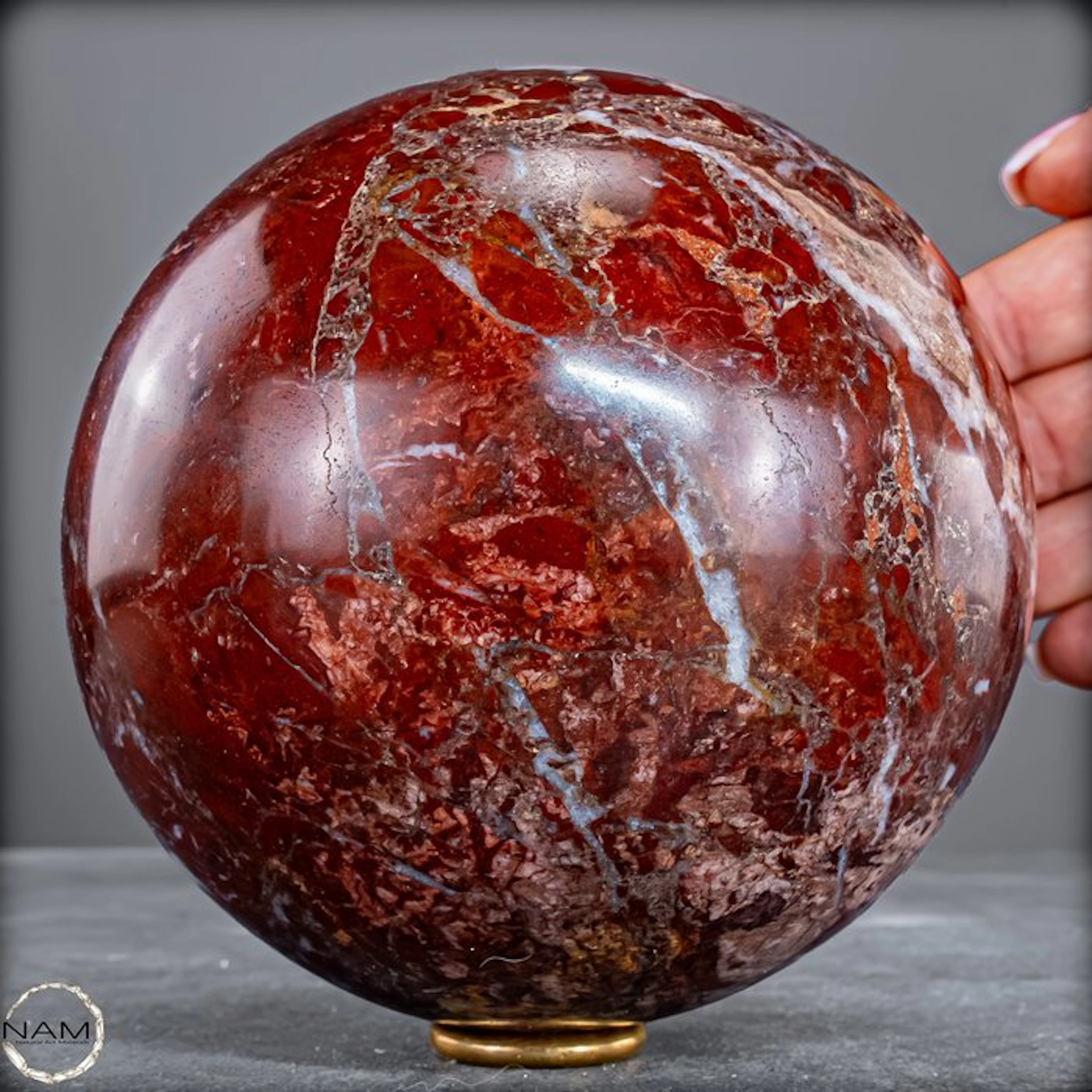 Natural red jasper and quartz sphere, Very rare - Himalaya- 2436.69 g