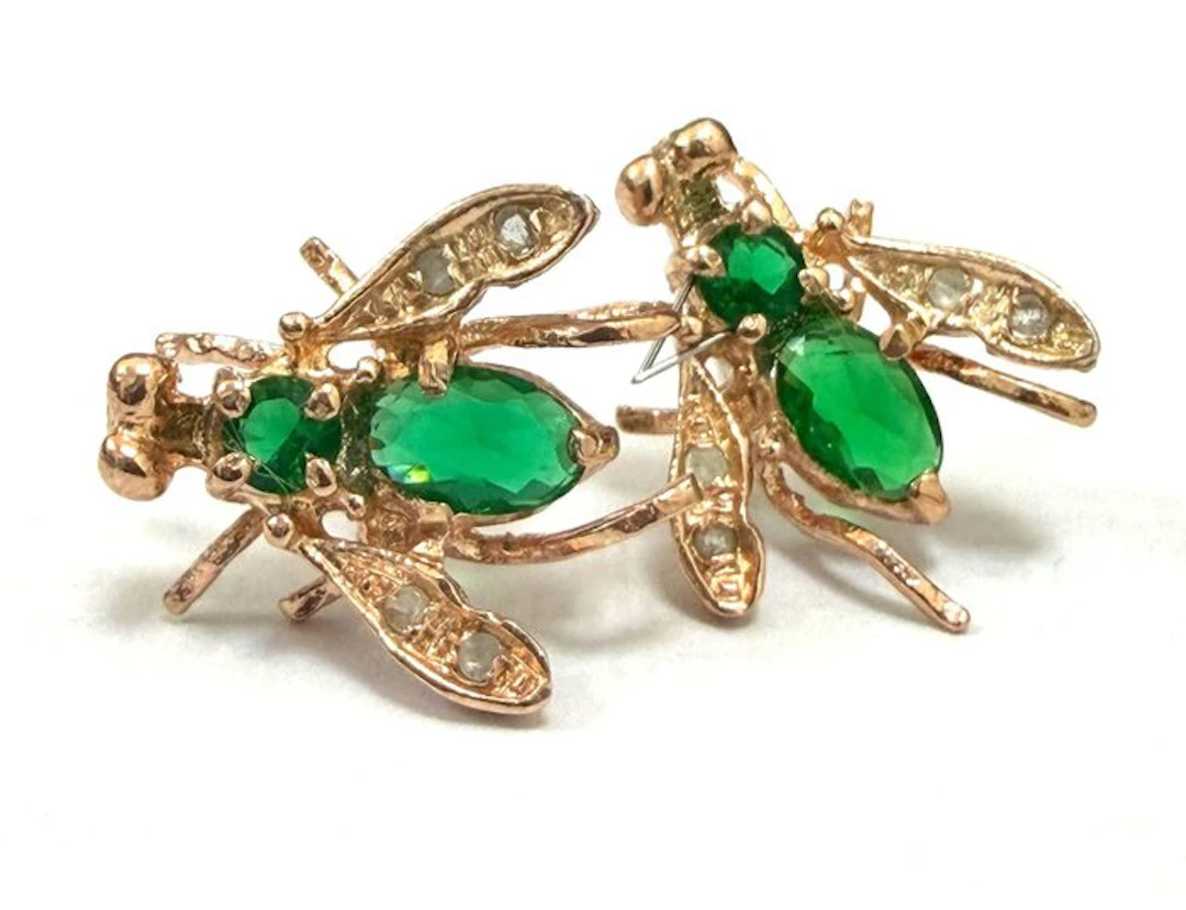 No reserve price - Earrings - 9 kt. Silver, Rose gold Spinel - Diamond