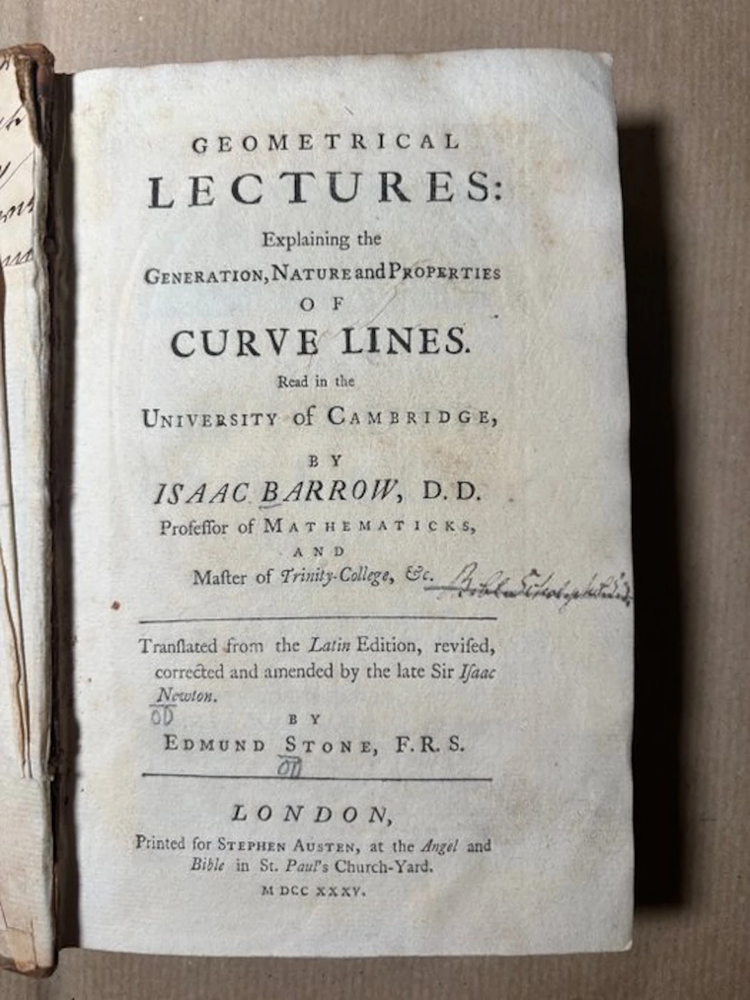 Isaac Barrow / Sir Isaac Newton (editor) / Edmund Stone...