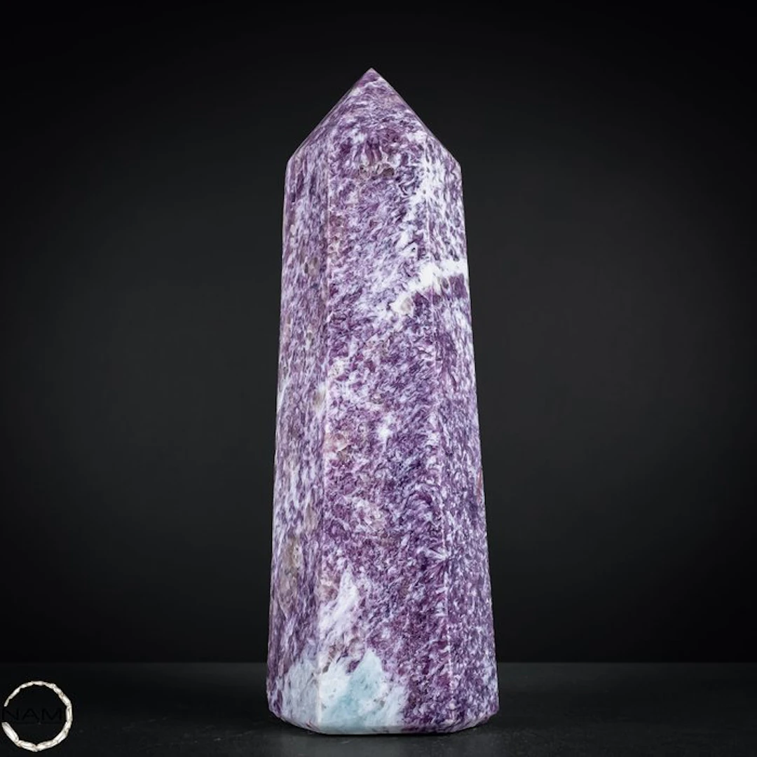 Unicorn Lepidolite Obelisk with Rubellite – Gentle magic...