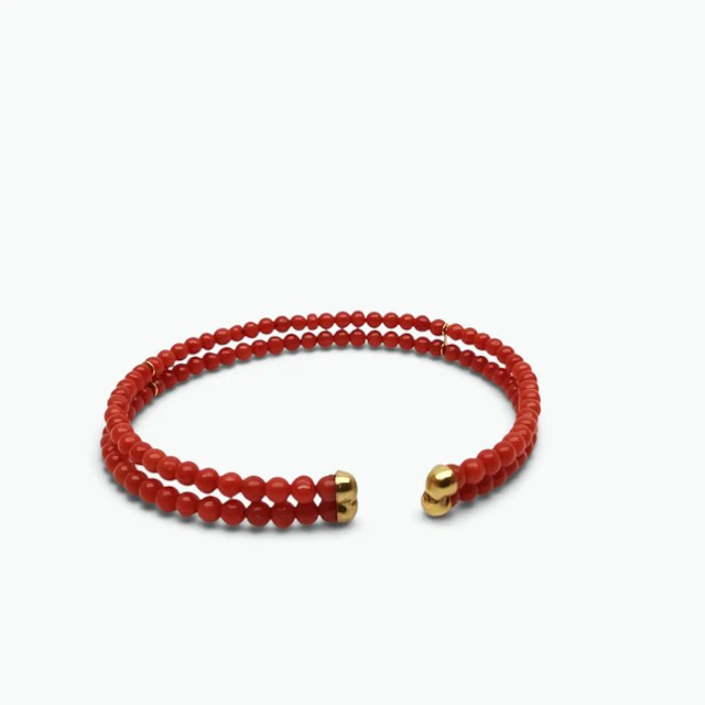 Coral - Silver - Bracelet - handmade