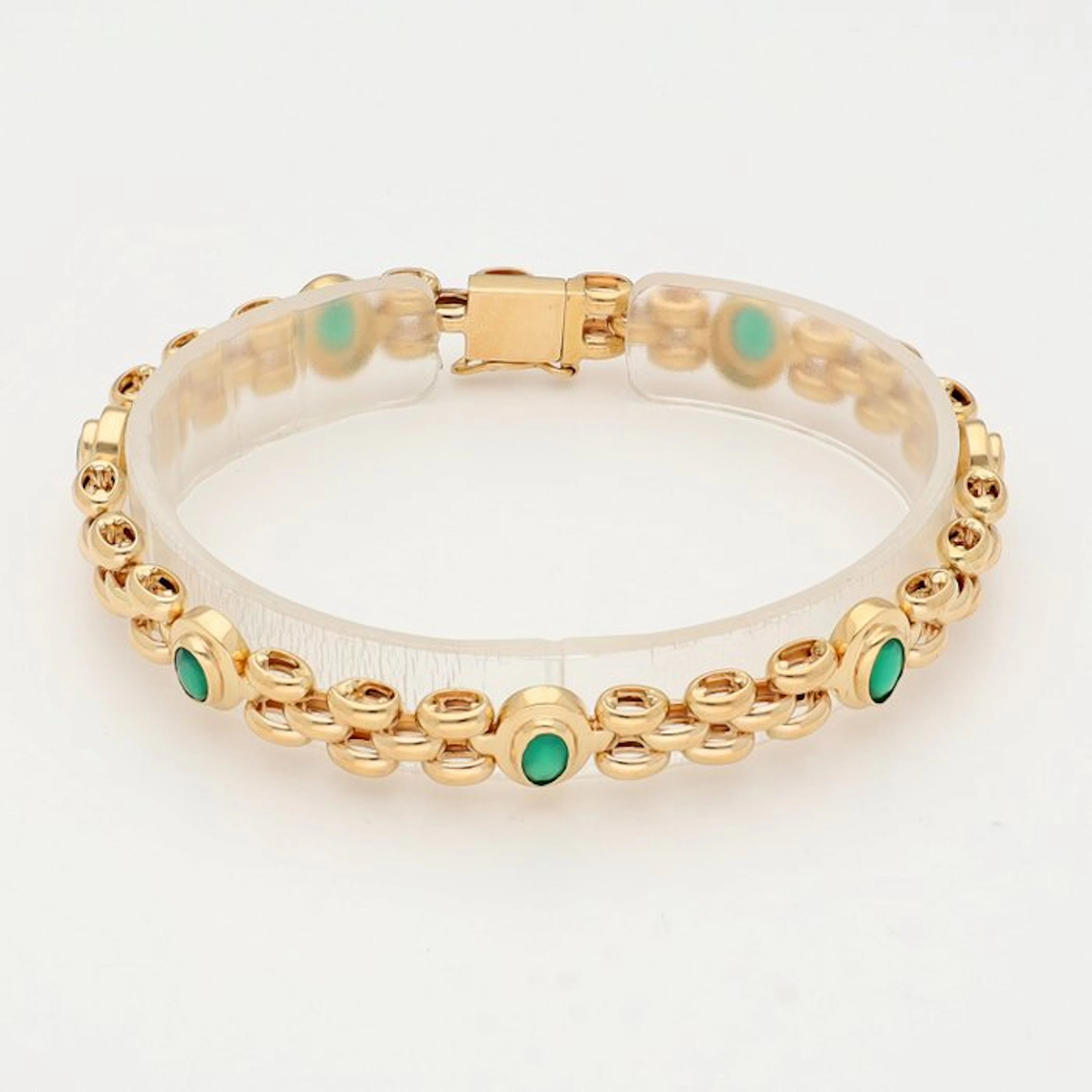 Bracelet - 18 kt. Yellow gold - Emerald